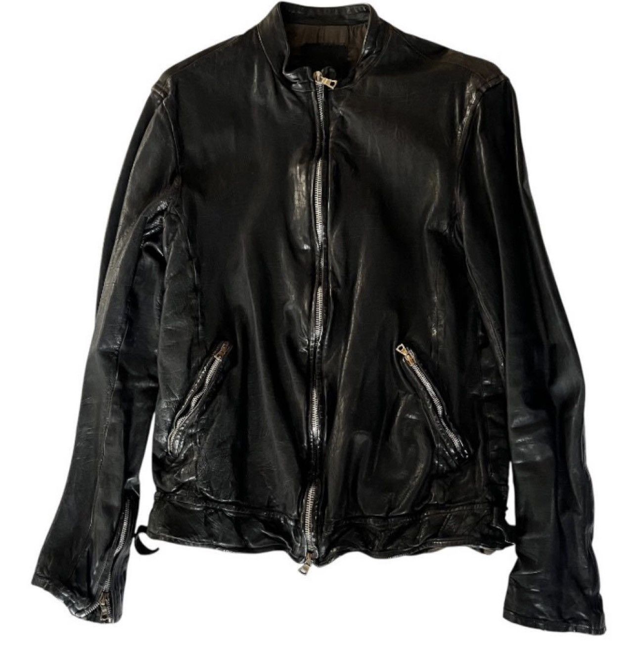 Isamu Katayama Backlash Black single riders leather jacket Isamu
