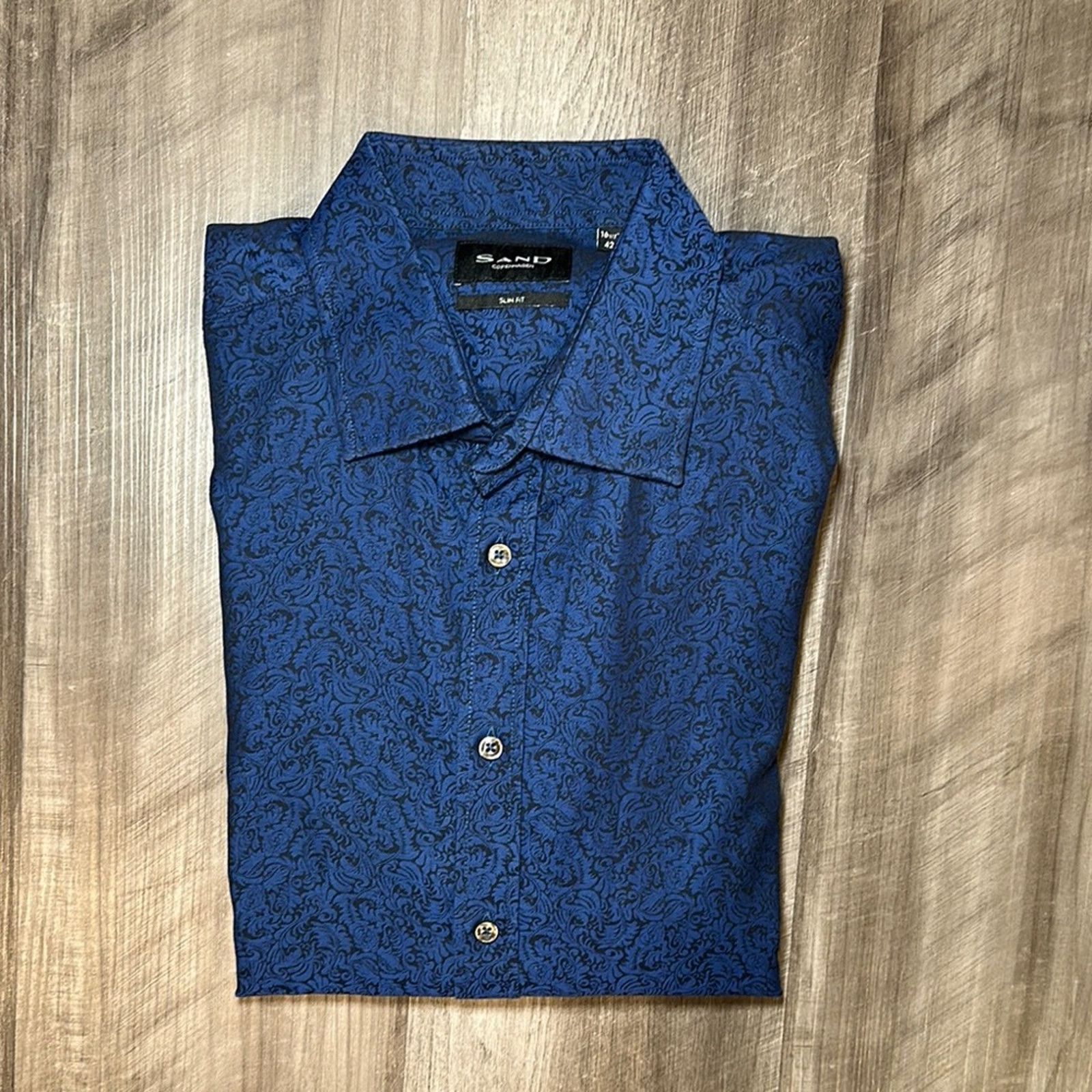 SAND Sand Slim Fit Long Sleeve Button Down 16.5 42 (Large) Size US L / EU 52-54 / 3 - 1 Thumbnail