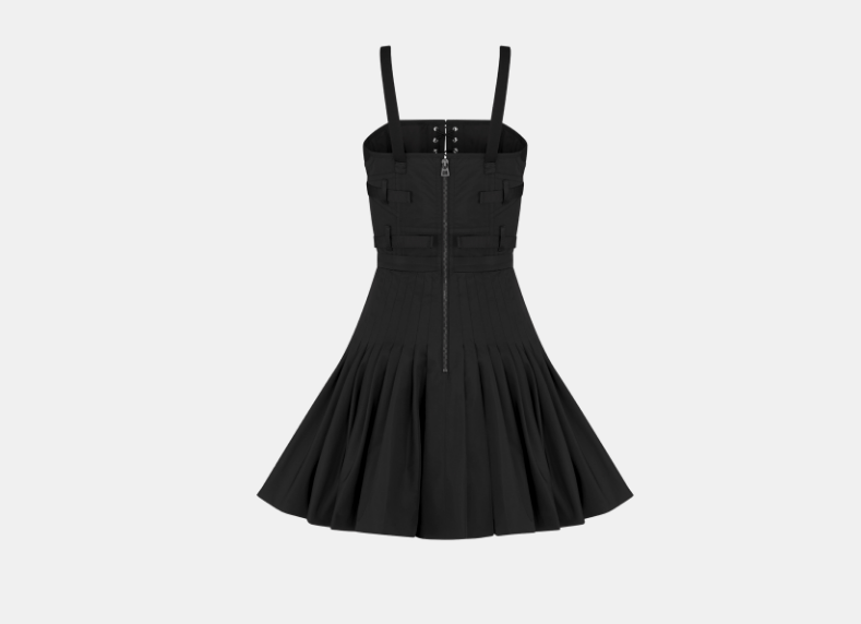 Dior o1w1db10326 517R60 Souple Mini Dress in Black Size S / US 4 / IT 40 - 2 Thumbnail