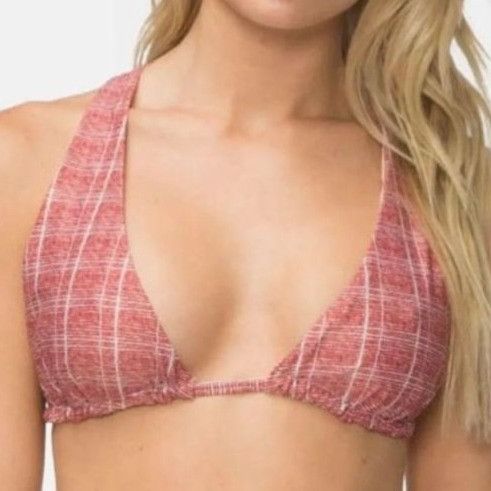 Tavik Tavik Swimwear Dylan Bikini Top Revolve Red Plaid Small Size ONE SIZE - 1 Thumbnail