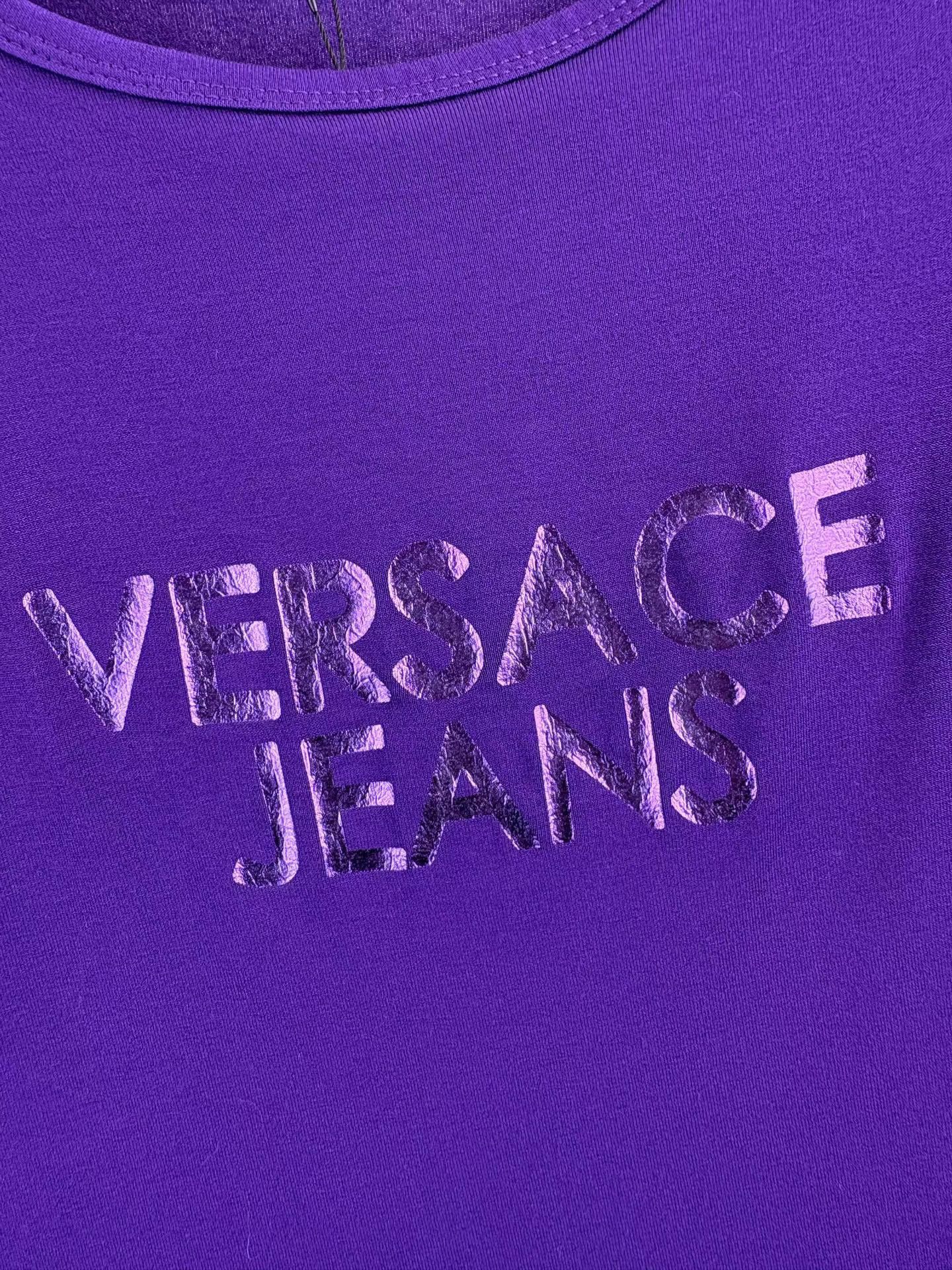 Versace VERSACE Purple Short Sleeve T-Shirt K1 Size M / US 6-8 / IT 42-44 - 3 Thumbnail
