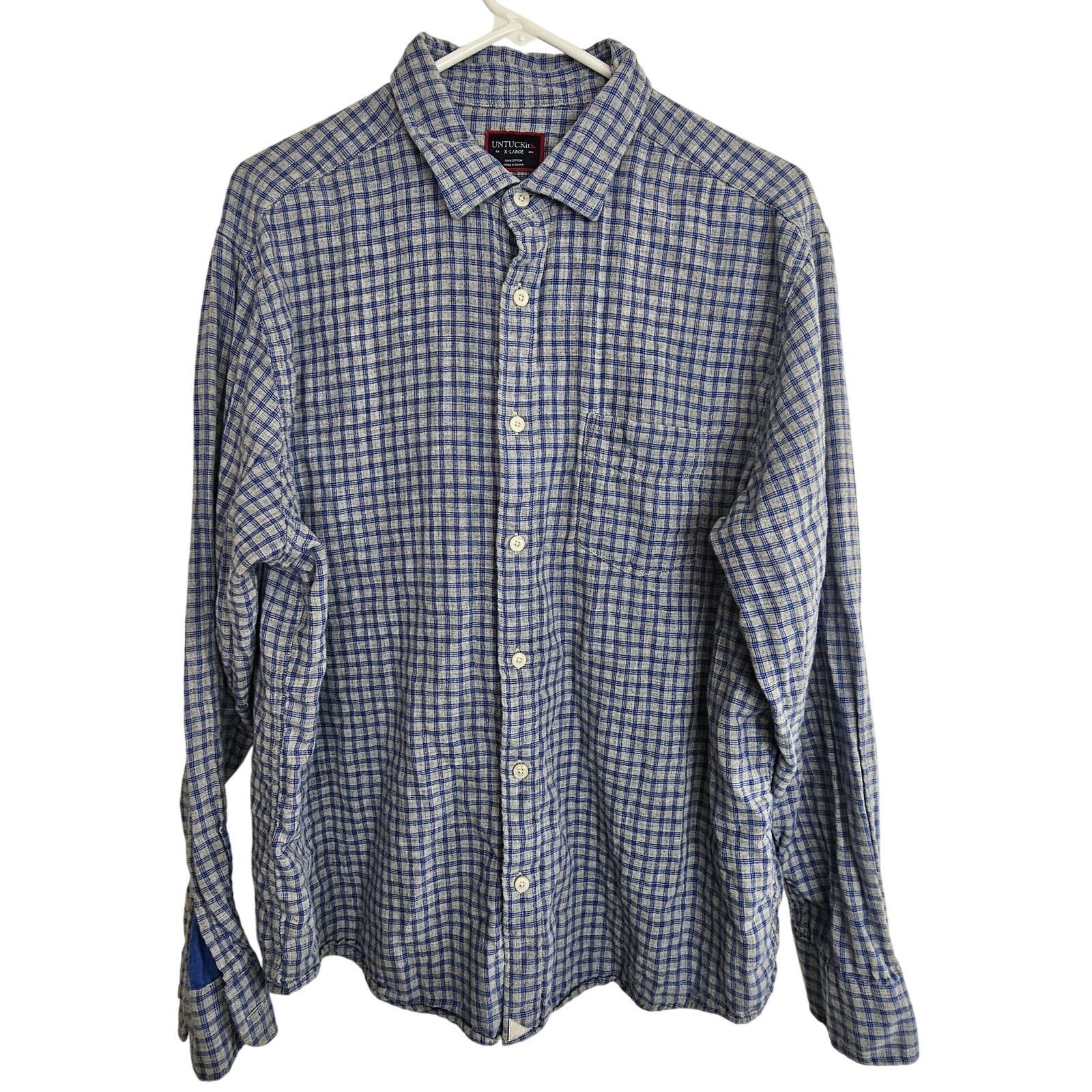 UNTUCKit Untuckit Mens Flannel Shirt Checker Sz XL Career Work Office Size US XL / EU 56 / 4 - 1 Thumbnail