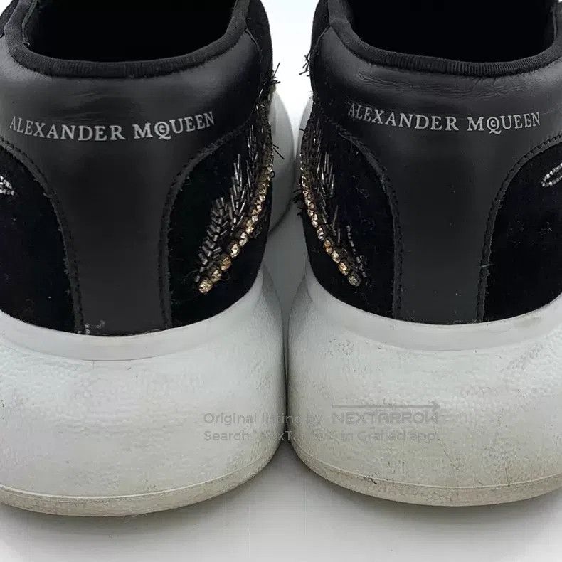 Alexander McQueen Alexander Mcqueen Black velvet sequin diamond design casua Size US 5 / IT 35 - 8 Thumbnail