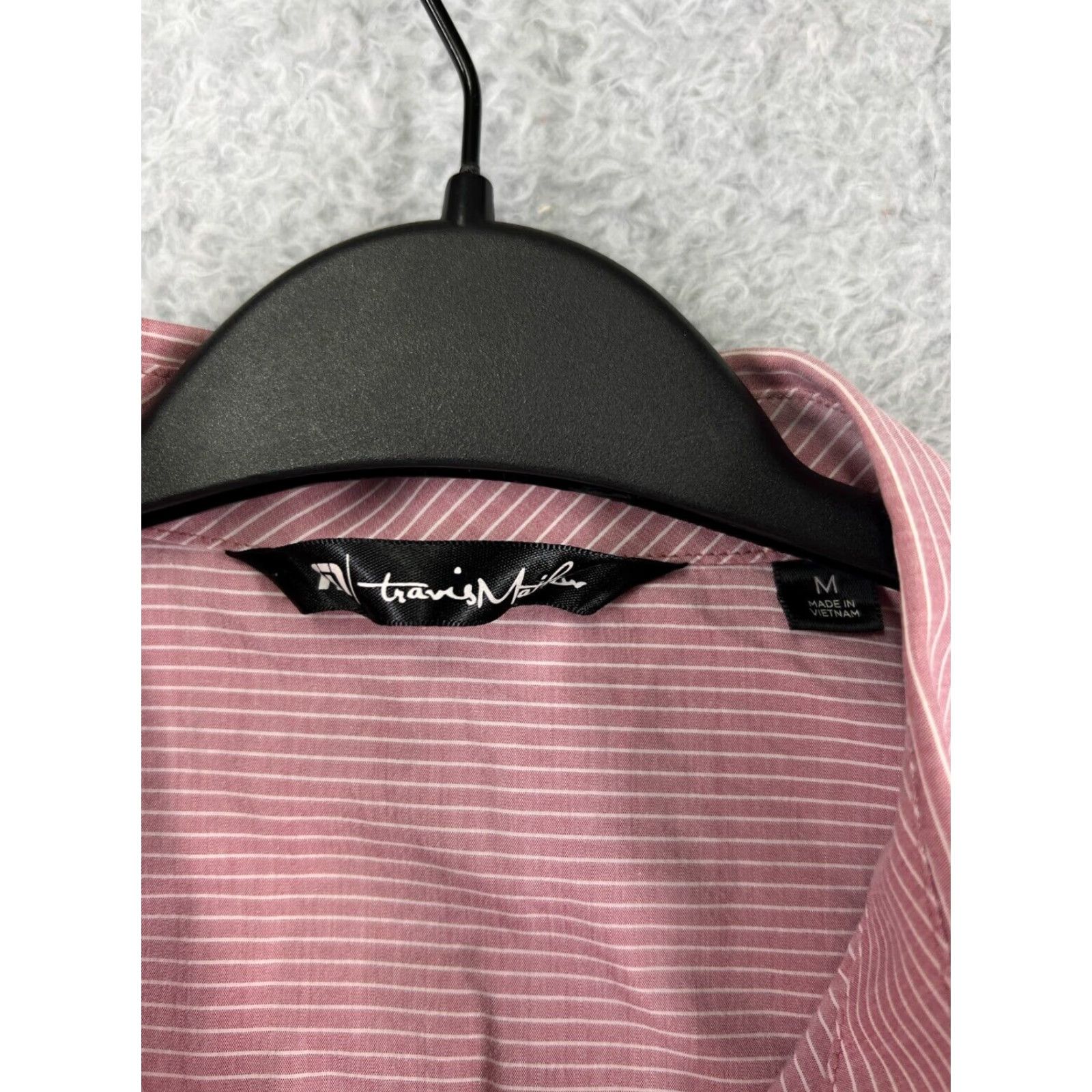 TravisMathew Travis Mathew Shirt Mens M Red White Striped Button-Up Golf Pocket Lightweight Casual Short Sleeve Shirt - Men’s Medium Red Stripe Golf Shirt Size US M / EU 48-50 / 2 - 3 Thumbnail