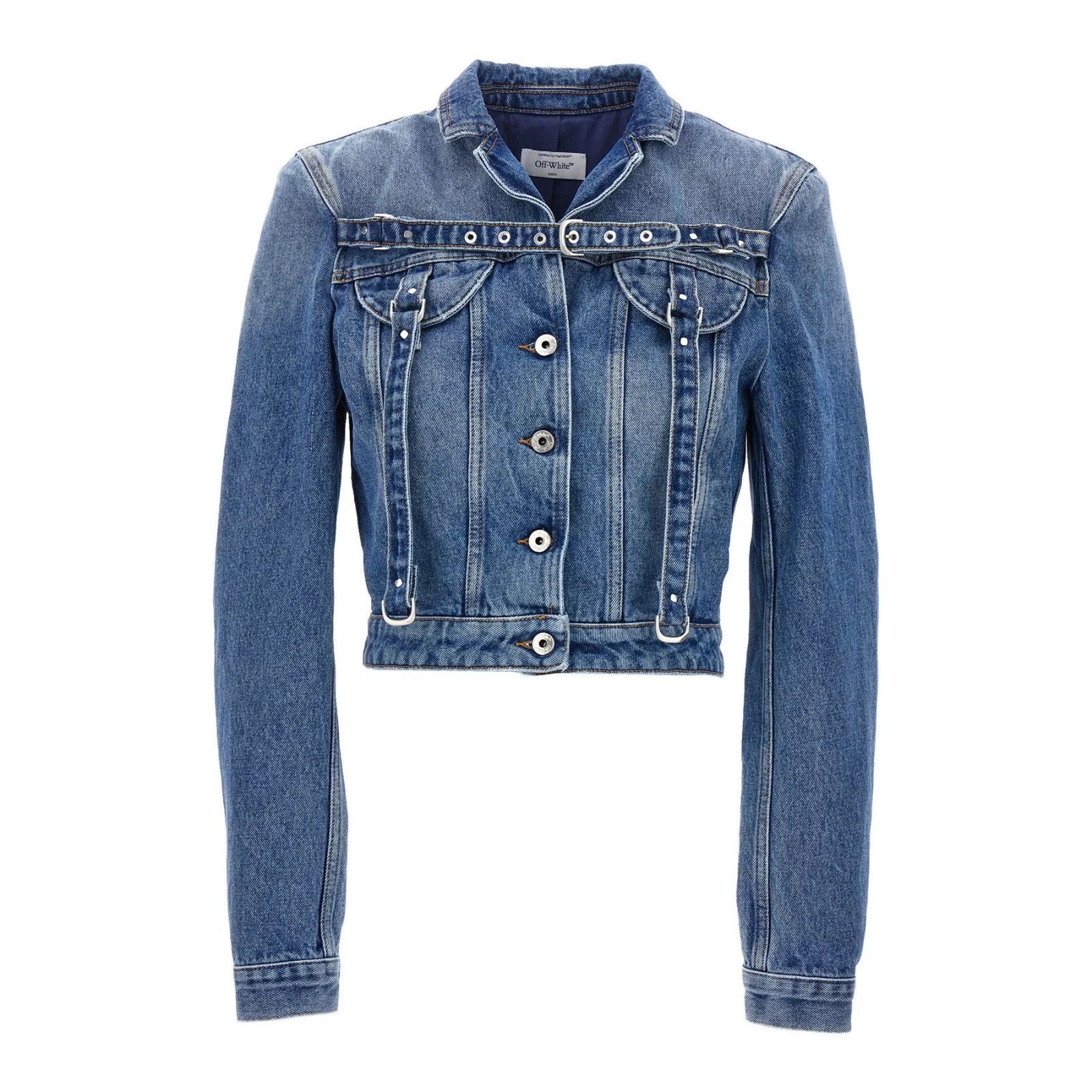 Other OFF-WHITE Cargo Blue Denim Crop Jacket New & Authentic (Wome Size M / US 6-8 / IT 42-44 - 1 Thumbnail