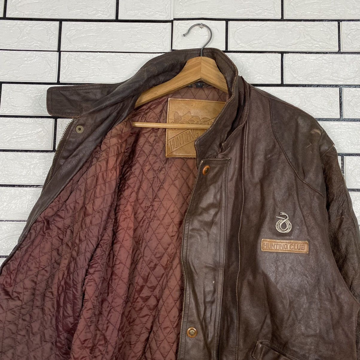 Japanese Brand 🔥VINTAGE LEATHER JACKET BLANKET HUNTING CLUB ISSEY MIYAKE Size US L / EU 52-54 / 3 - 13 Thumbnail