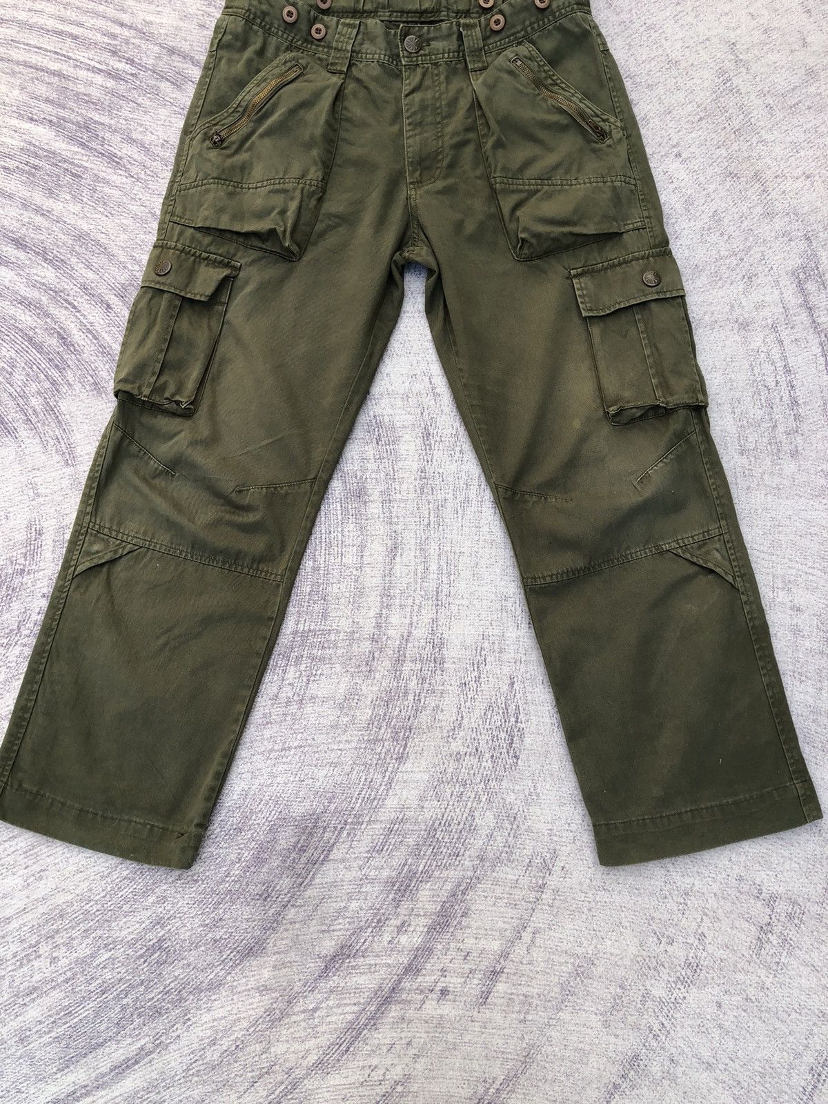 Vintage Green 🇯🇵 Multi-Pocket Tactical Cargo Pants 8 Pocket Size US 32 / EU 48 - 3 Thumbnail