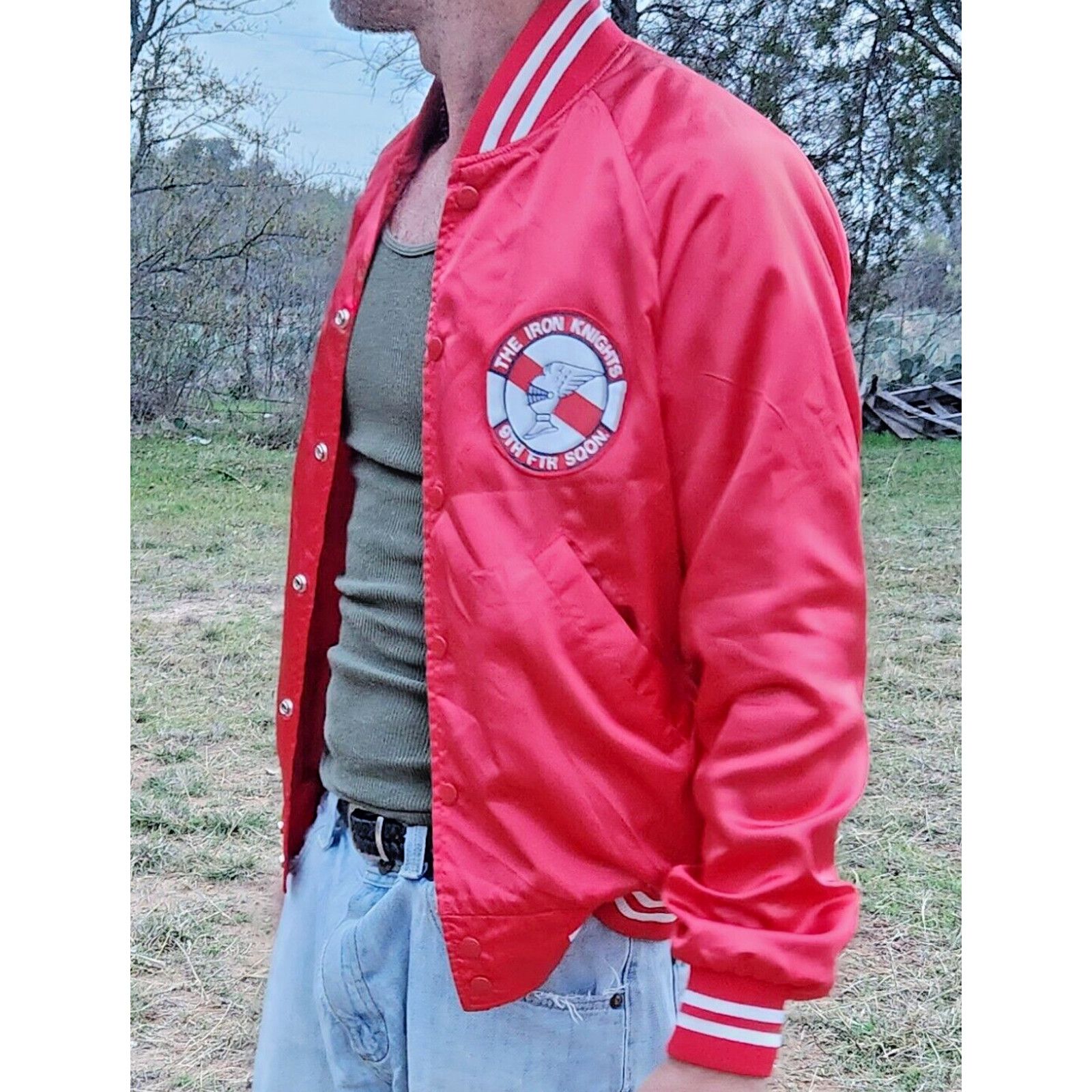 Vintage Vintage WWII 49th Fighter Jacket Stealth P40 Iron Knights Size US M / EU 48-50 / 2 - 11 Thumbnail