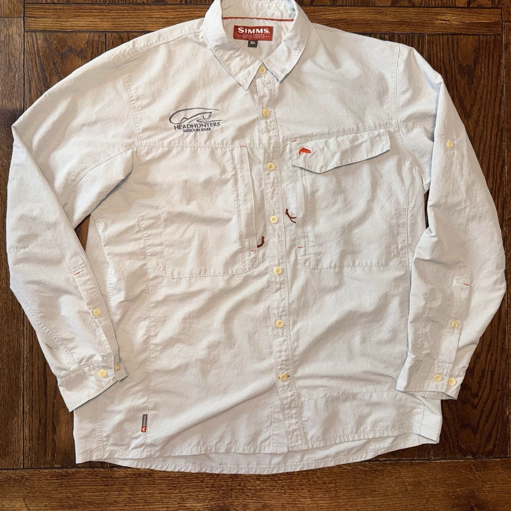 Vintage Simms Long Sleeve Button Up Fishing Shirt Mens XL Headhunters Missouri River Plaid Pattern Gray Nylon Polyester Button-Up Breathable Lightweight" Size US XL / EU 56 / 4 - 2 Thumbnail