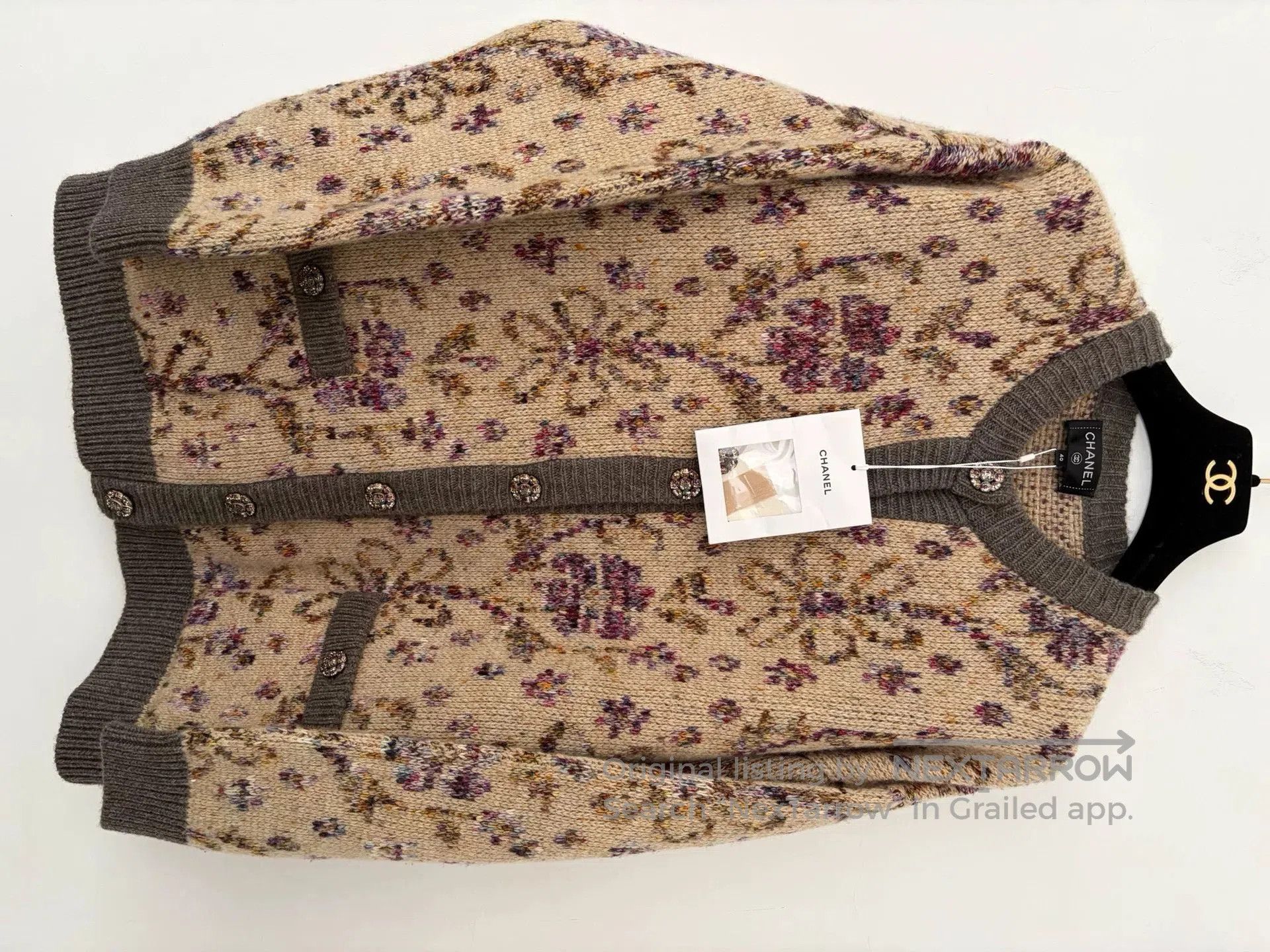Chanel Chanel 22K Floral Knit Round Neck Cardigan. Size US XL / EU 56 / 4 - 1 Thumbnail