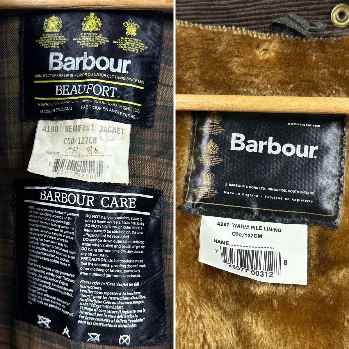 Barbour Vintage Barbour Beaufort Brown Waxed Jacket/Warm Pile Lining Size US XXL / EU 58 / 5 - 23 Thumbnail