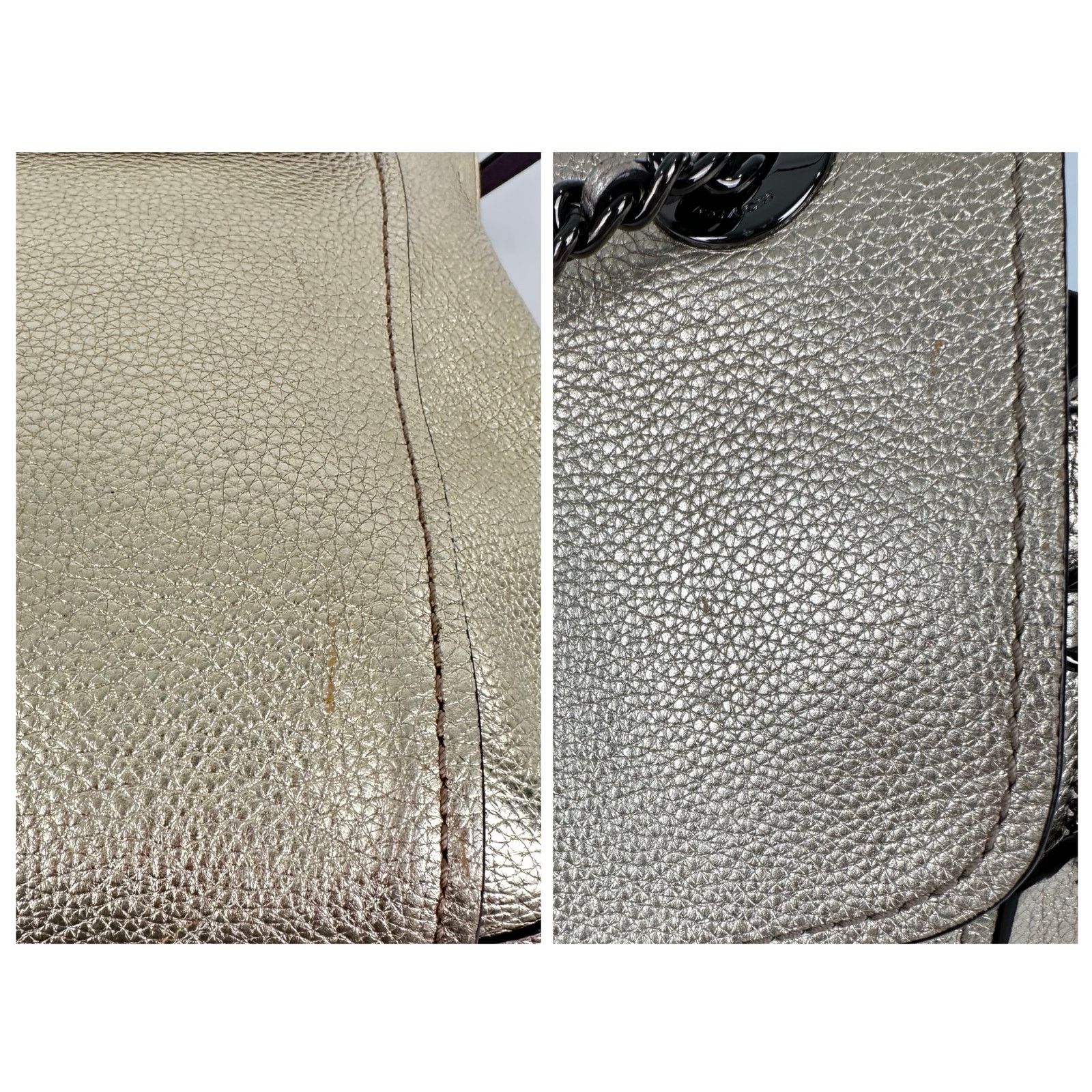 Coach Coach Metallic Gold Turnlock Vintage Leather Backpack Size ONE SIZE - 8 Thumbnail