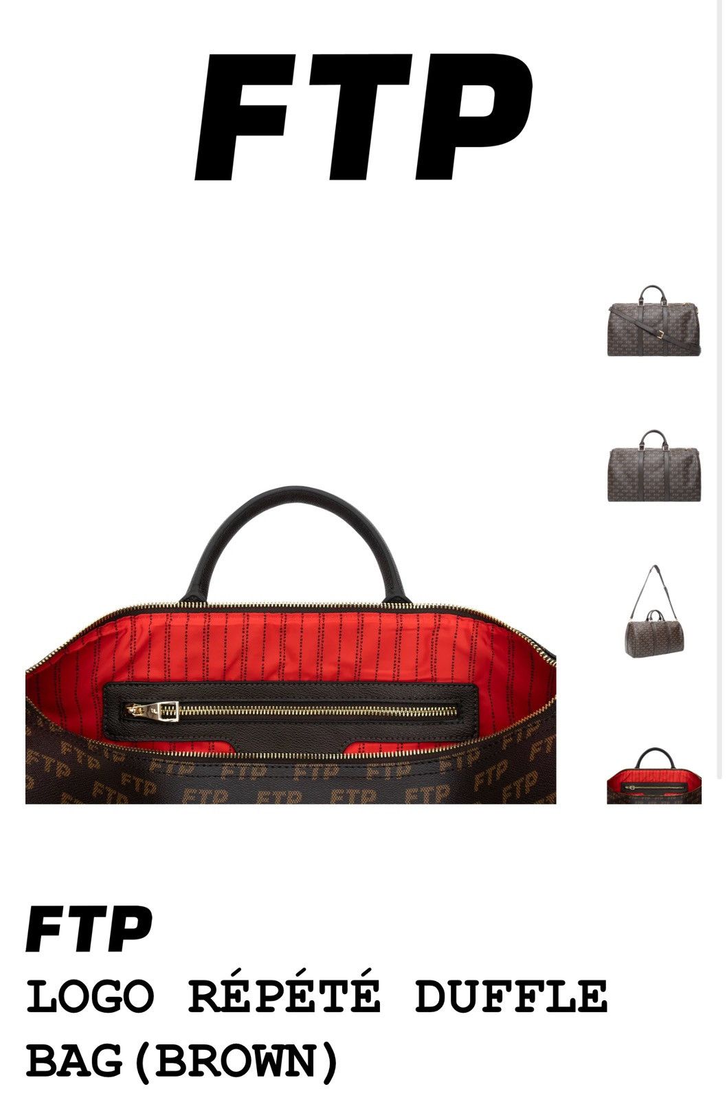 Fuck The Population FTP Brown Damier Duffle Bag Size ONE SIZE - 18 Thumbnail