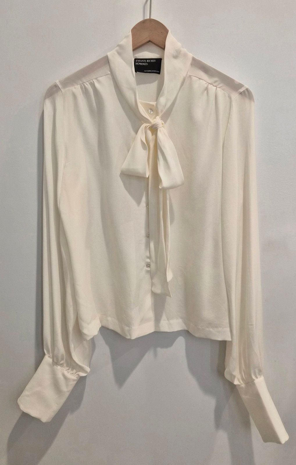 ERD Off-White Crepe Silk Shirt