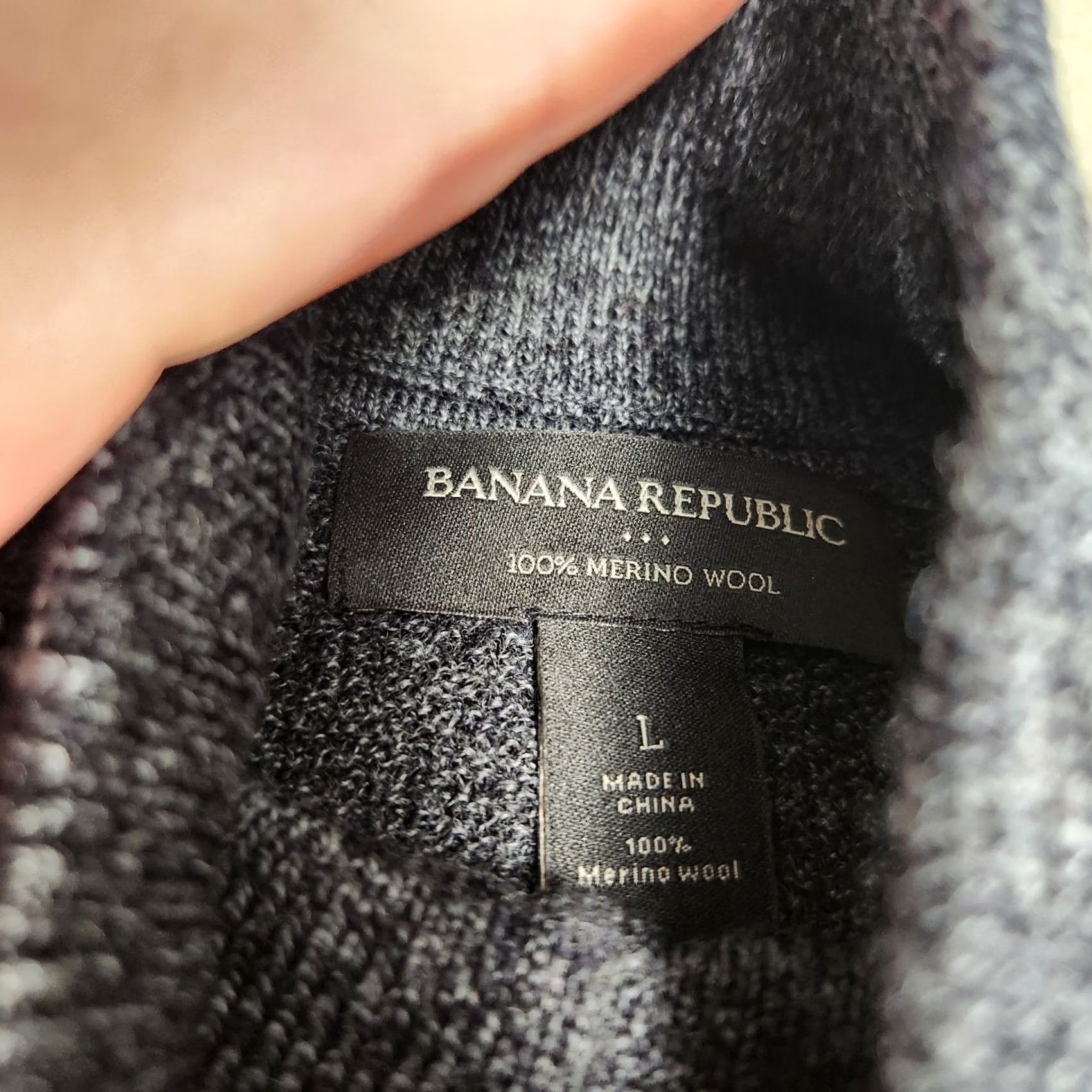 Banana Republic Banana Republic Sweatshirt Men Large 100% Merino Wool Knit Mock Neck Pullover Size US L / EU 52-54 / 3 - 5 Thumbnail
