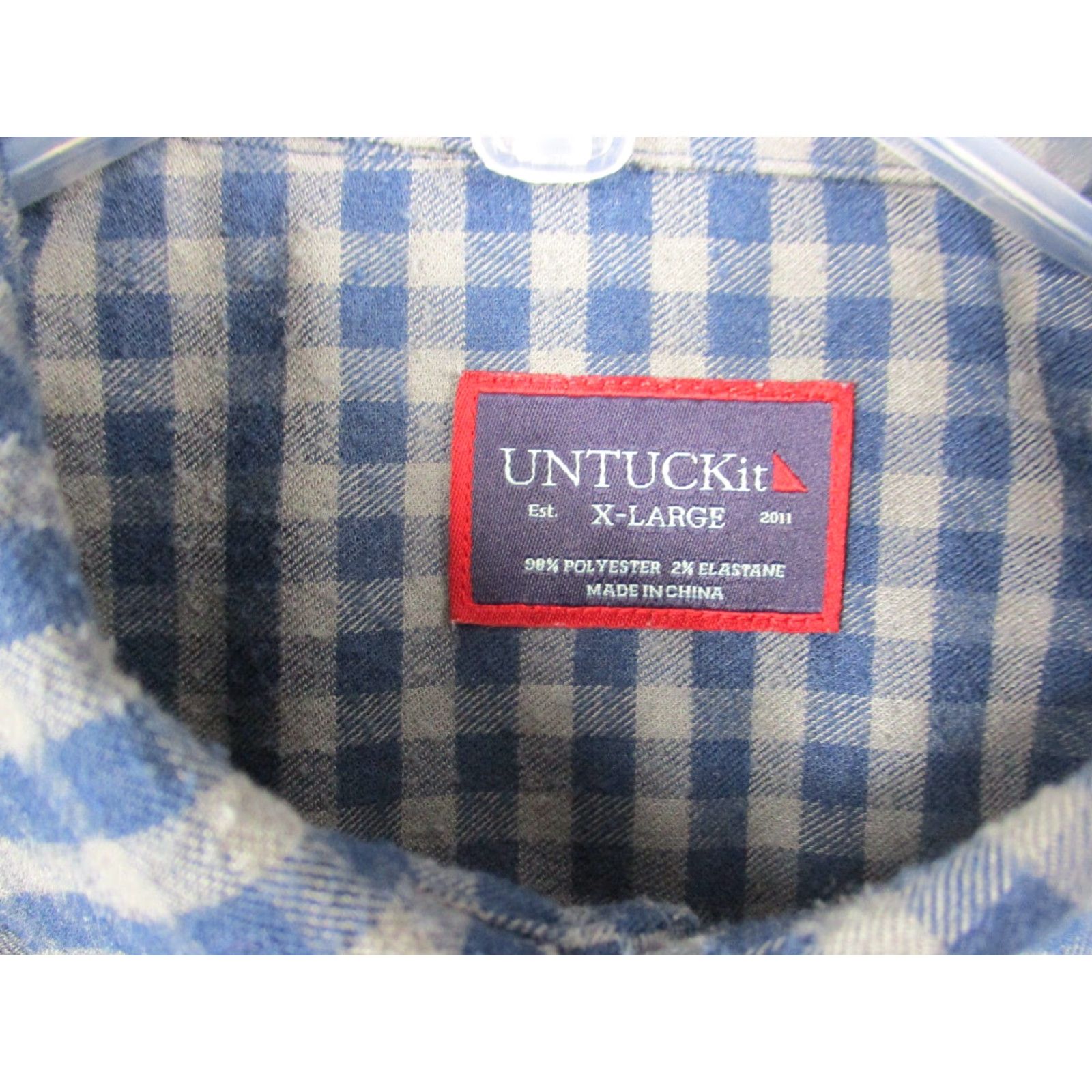 UNTUCKit UNTUCKit Shirt XL Mens Blue Plaid Long Sleeve Button-Up Regular Fit Size US XL / EU 56 / 4 - 4 Thumbnail