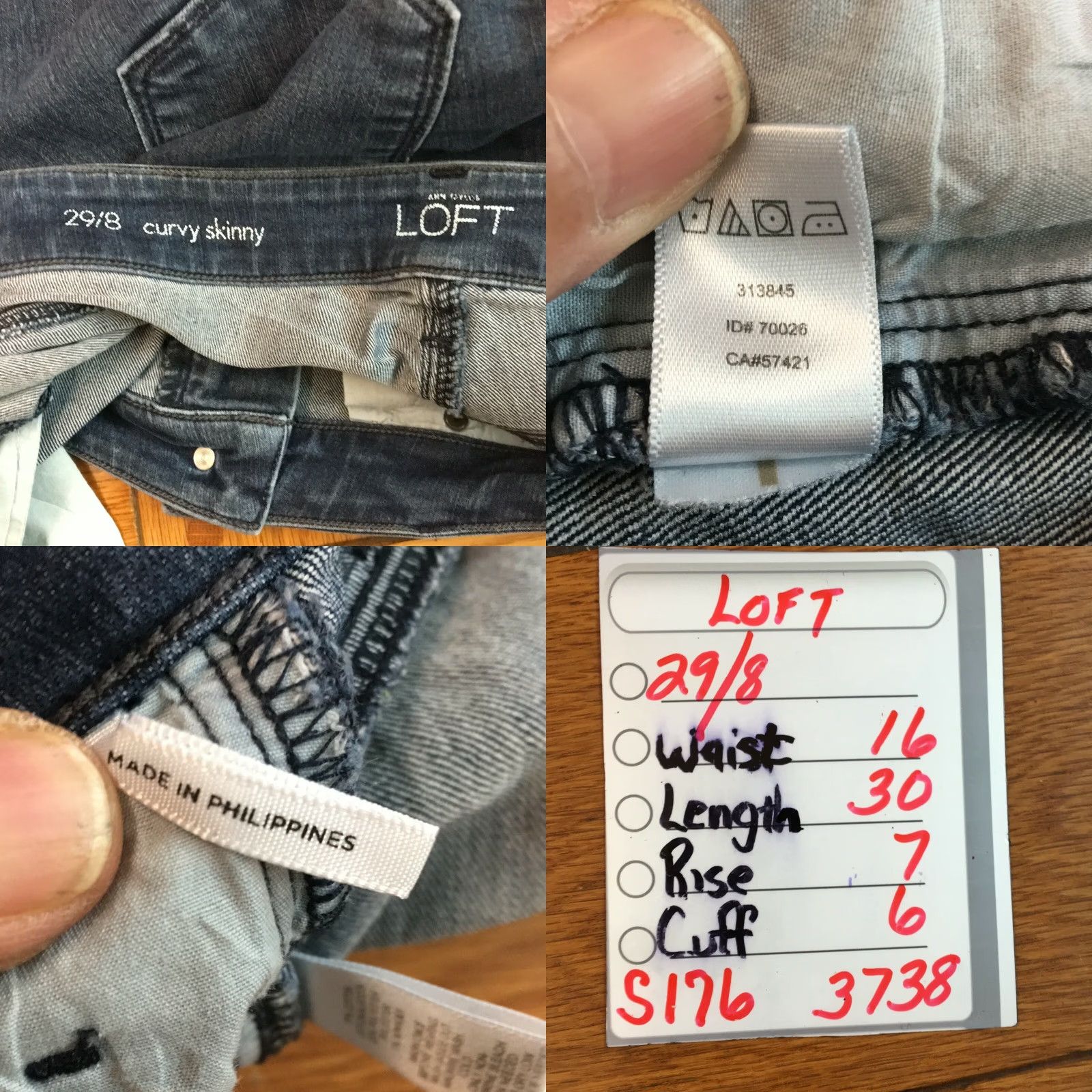 Loft LOFT Womens Curvy Stretch Blue Denim Skinny Jeans Size 29 32X30 Size 29" - 8 Thumbnail