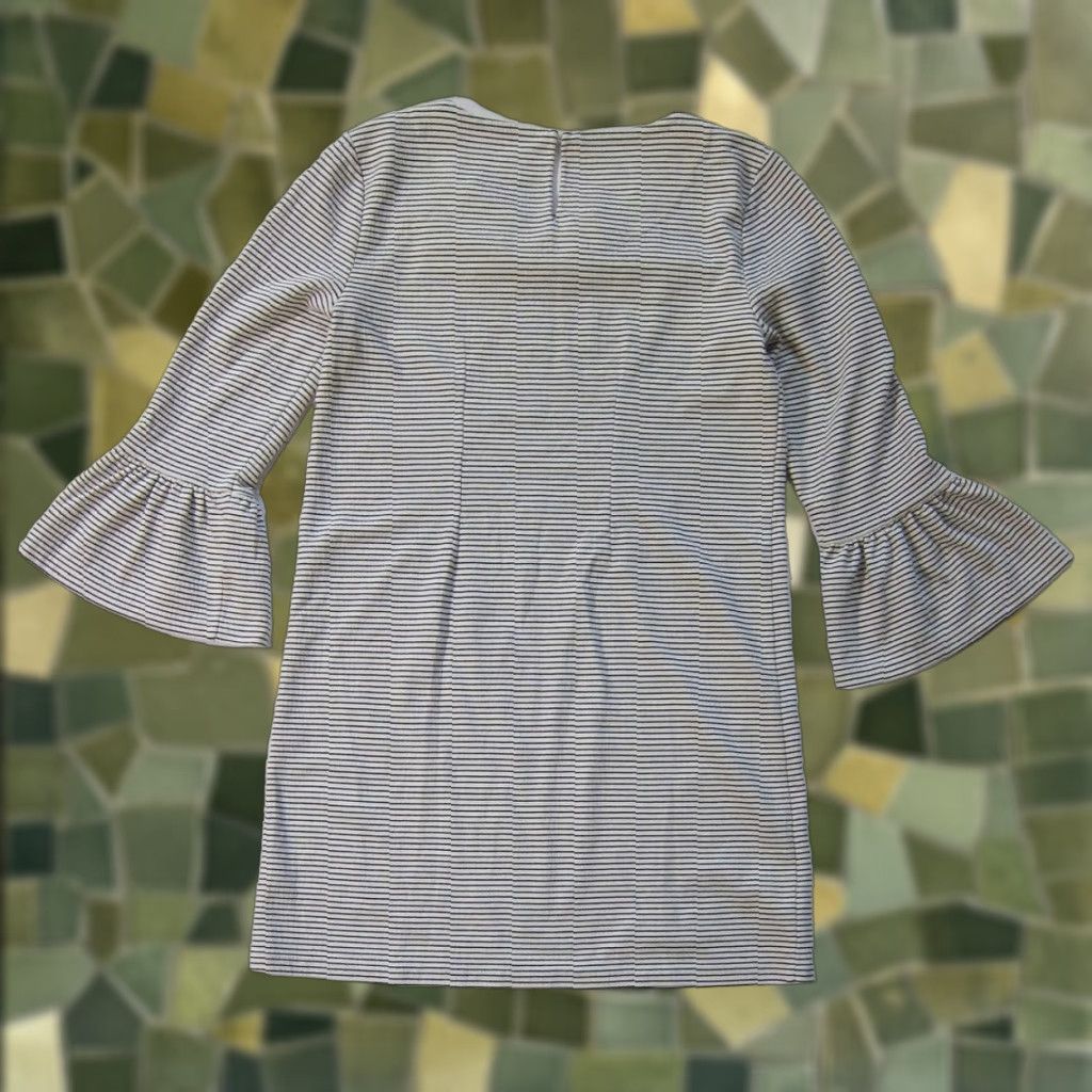 J.Crew J.Crew Black White Stripe Cotton Stretch Flare Sleeve Tunic Sheath Dress Women M Size M / US 6-8 / IT 42-44 - 1 Thumbnail