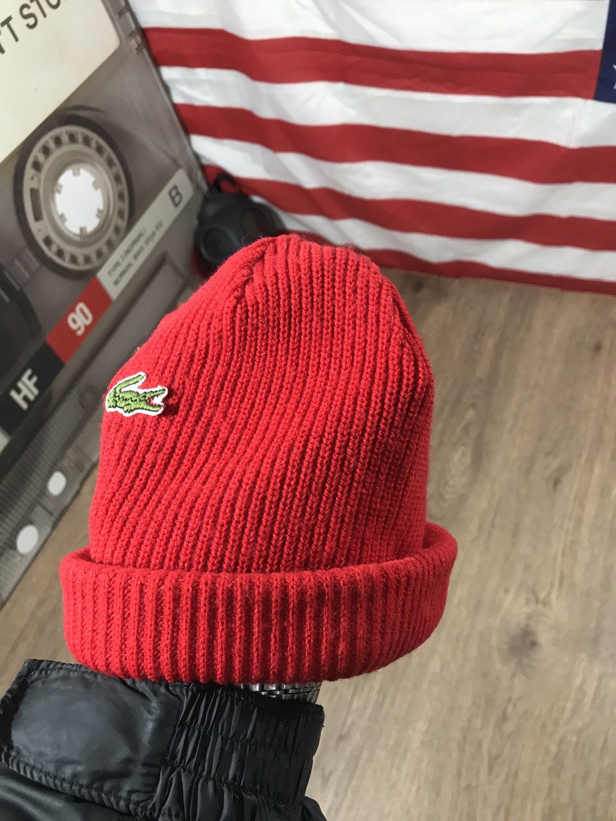 Lacoste × Vintage Lacoste Vintage Beanie Hat Cap 90s One Size Made In France Size ONE SIZE - 5 Thumbnail