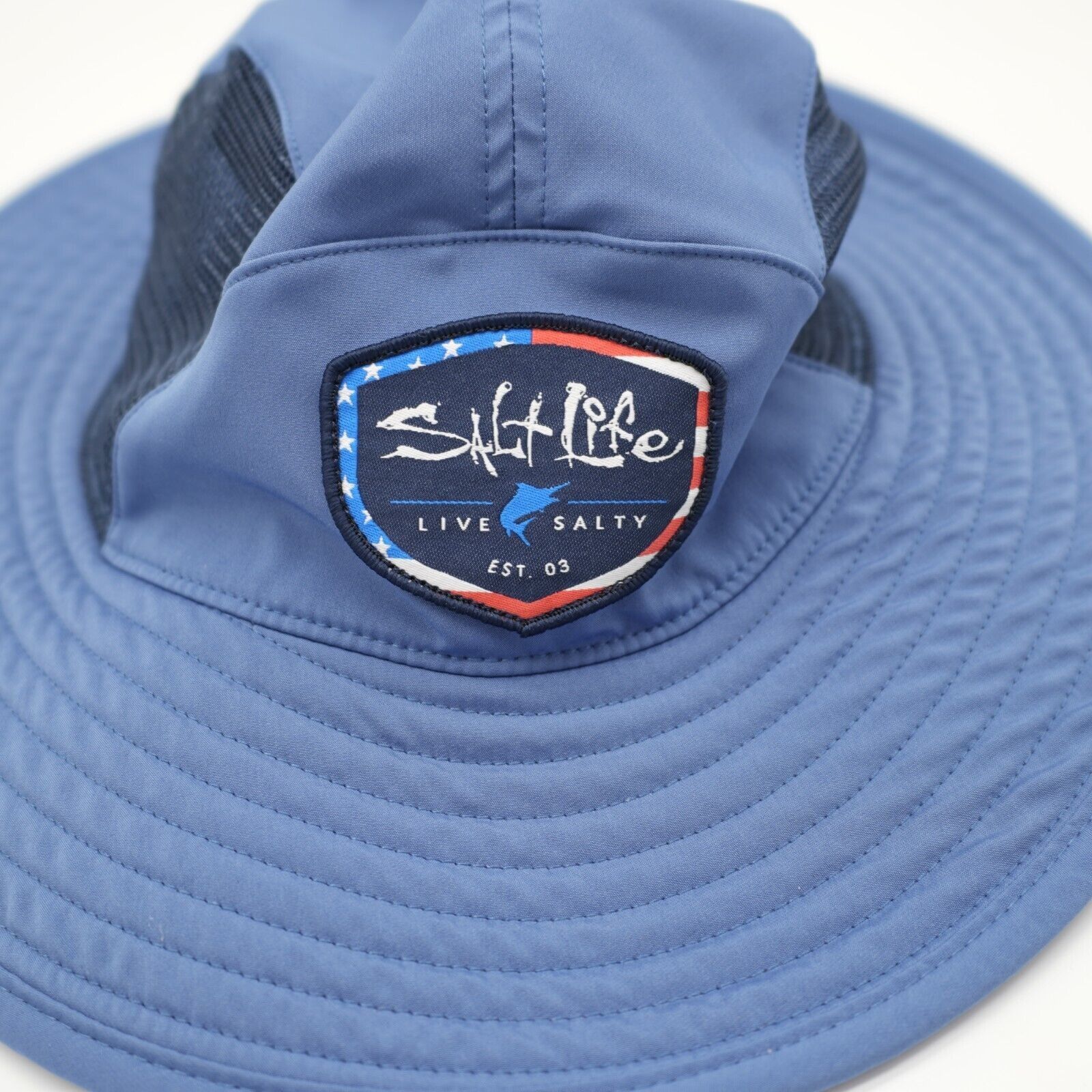 Designer Salt Life Boonie Hat Blue Vented Brimmed Bucket American Mar Size ONE SIZE - 2 Thumbnail