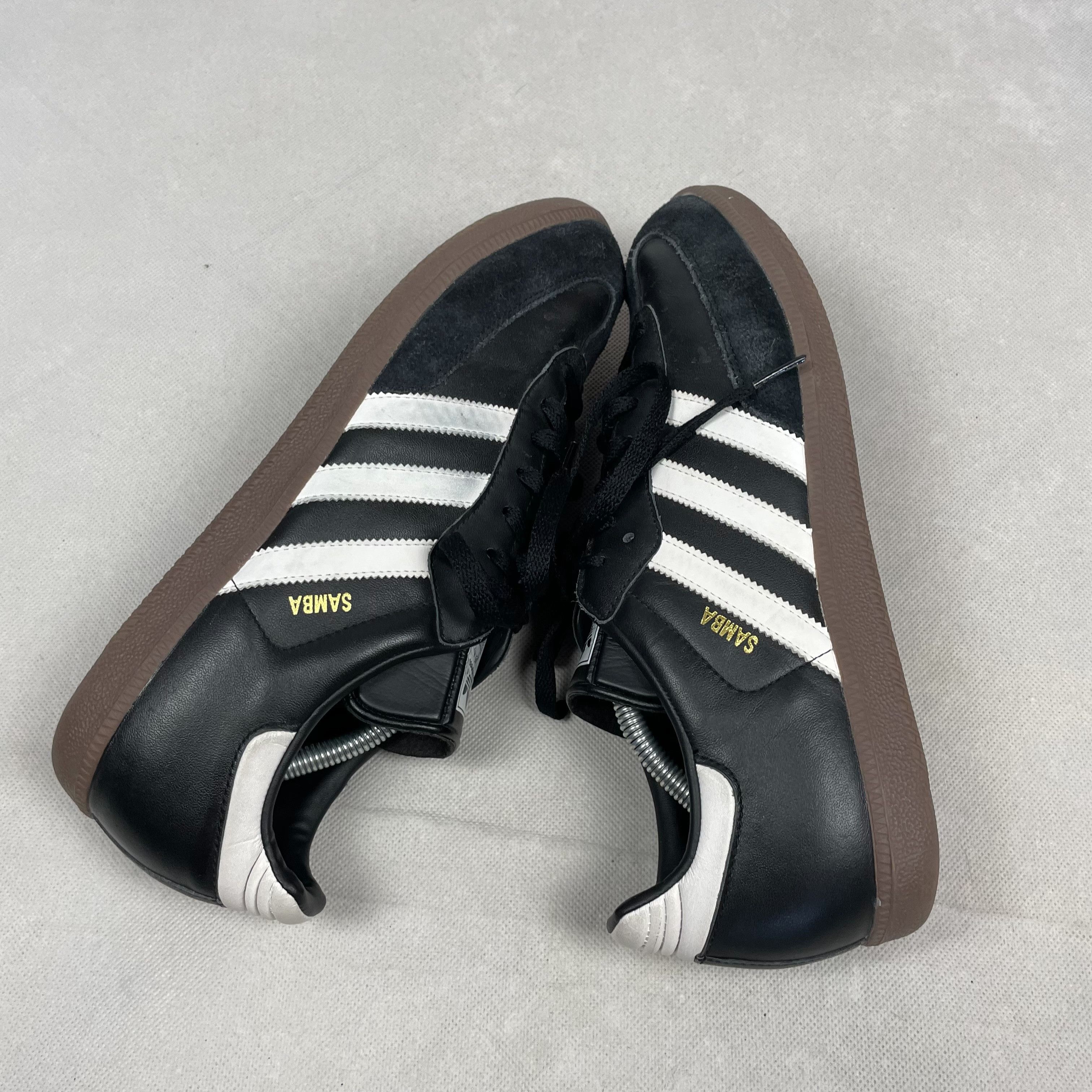 Adidas Adidas Samba 019000 Men Black White Leather Sneaker Shoes 12 Size US 12 / EU 45 - 4 Thumbnail