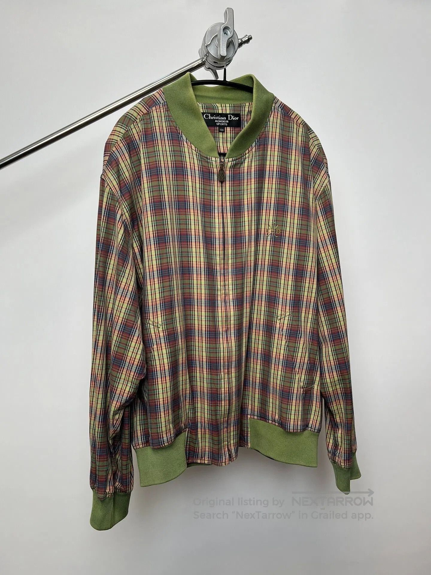 Dior Christian Dior Green Plaid Zip Jacket. Size US M / EU 48-50 / 2 - 2 Thumbnail