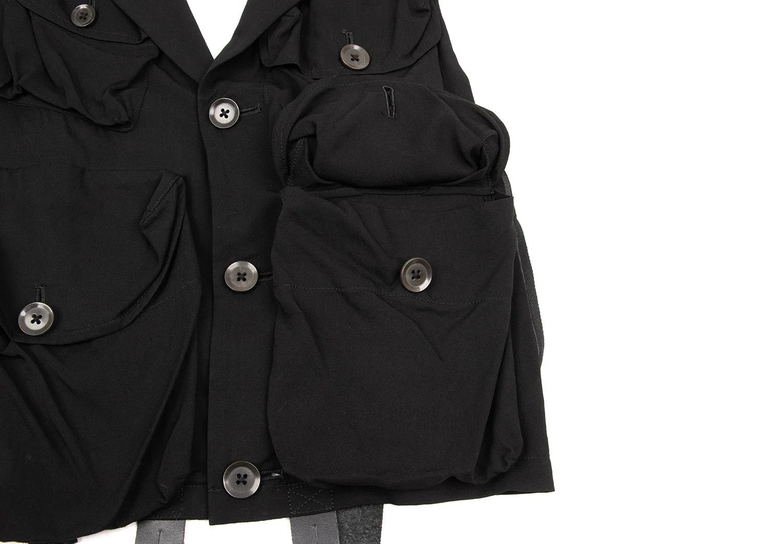 Yohji Yamamoto Yohji Yamamoto Multi-Pocket Rayon Vest Size US M / EU 48-50 / 2 - 8 Thumbnail