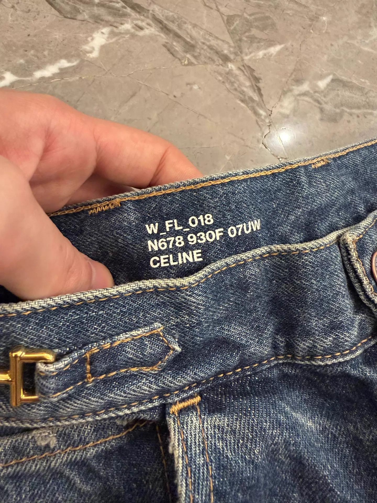 Celine Celine Hedi Slimane FL018 Gold Lock Flared Jeans 27 (Lisa) Size 27" / US 4 / IT 40 - 4 Thumbnail