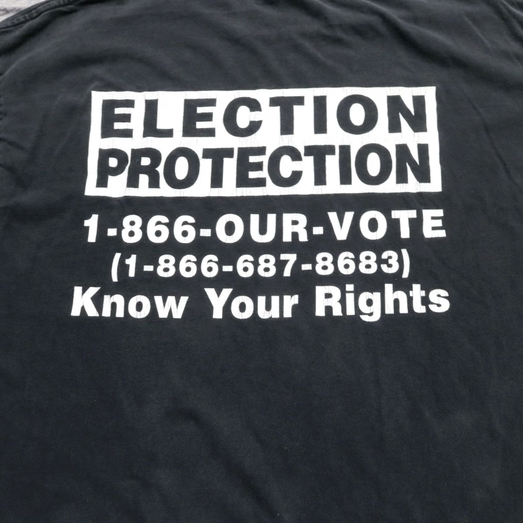 Fruit Of The Loom Vintage 90s You Have The Right To Vote Election Protection Shirt XL Black Mens T-Shirt Size US L / EU 52-54 / 3 - 3 Thumbnail