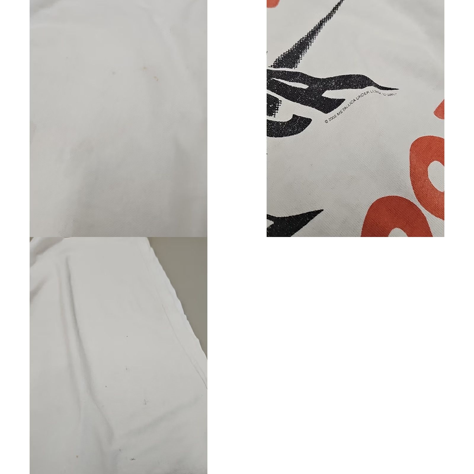 Gildan Metallica T-Shirt - MetClub 2003 - Club 'Em All - Large Mens Short Sleeve White Cotton Logo Thrashed Status: Distressed with Chopped Sleeves Size US L / EU 52-54 / 3 - 10 Thumbnail