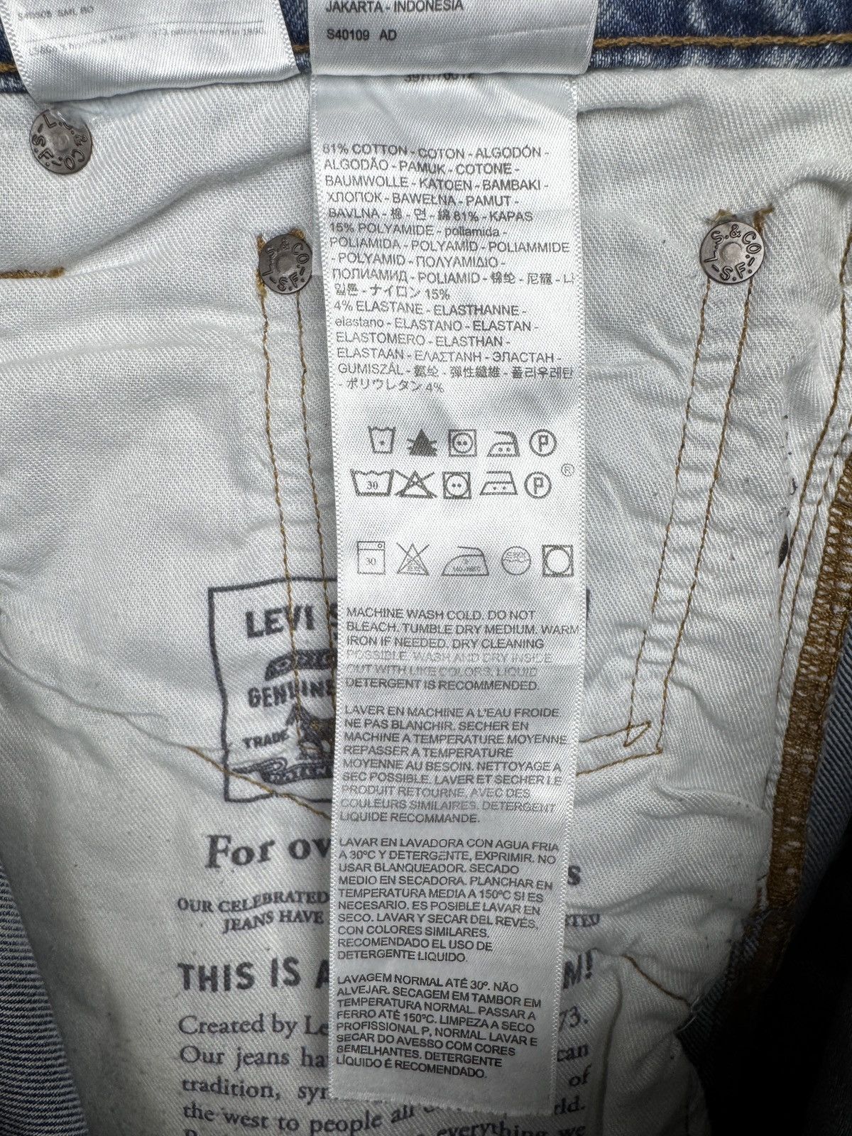 Levi's Levis 510 Strong Skateboarding Baggy fit jeans painted denim Size US 32 / EU 48 - 15 Thumbnail