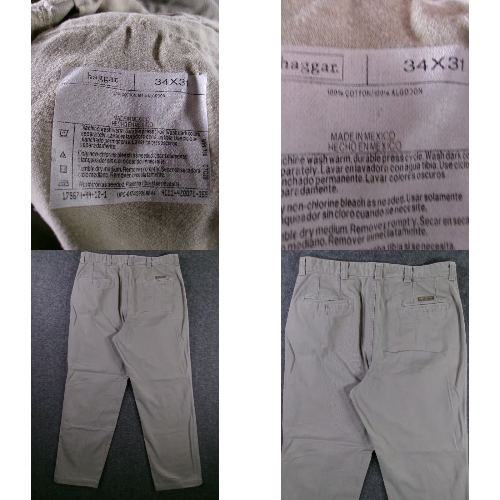 Haggar Haggar Classic Chino Pants Men's 34X30 Brown Straight Leg Cotton Business Workwear Size US 34 / EU 50 - 8 Thumbnail