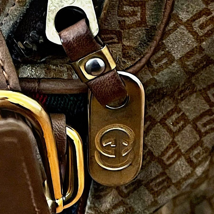 Gucci Authentic Vintage Gucci Suede Monogram GG Web Shoulder Bag Size ONE SIZE - 4 Thumbnail