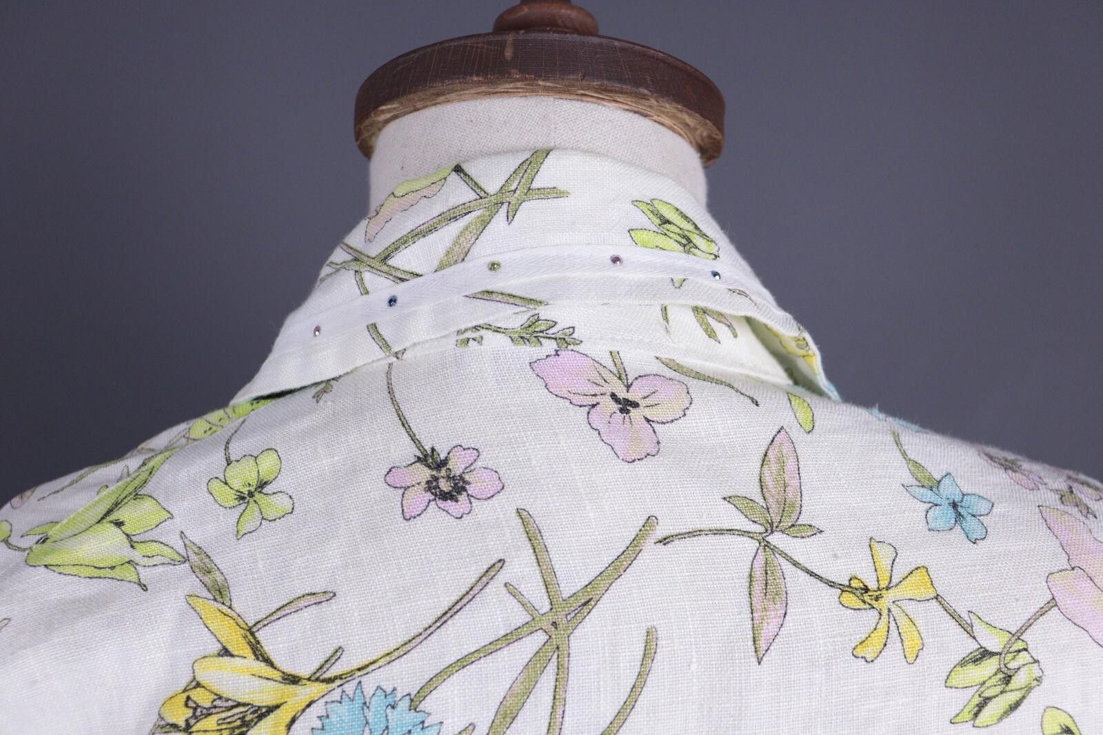 Designer Elisa Cavaletti White Floral Lightweight Jacket Size M Size M / US 6-8 / IT 42-44 - 10 Thumbnail