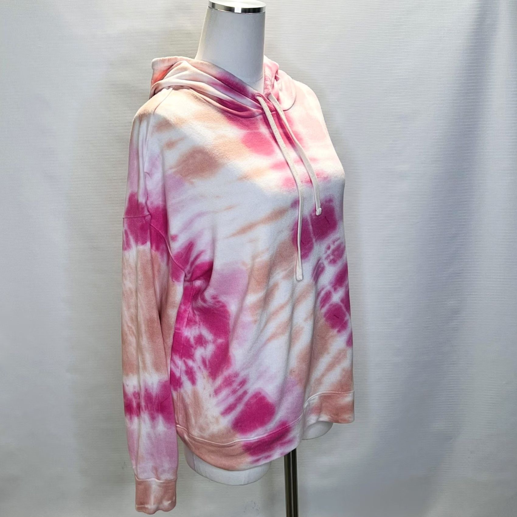 Sundry Sundry Hoodie Womens Size 2 Pink White Tie Dye Pullover Sweatshirt Made USA Cozy Pullover Hooded Long Sleeve Tie Dye Sweatshirt Women's 2 XS-Plus? Size XS / US 0-2 / IT 36-38 - 3 Thumbnail