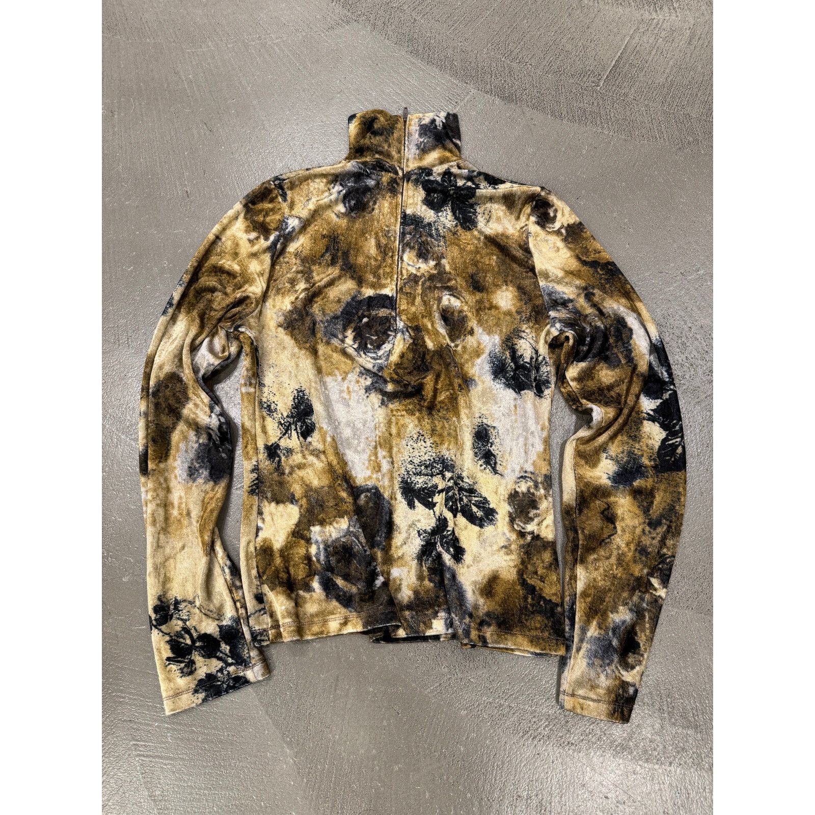 Roberto Cavalli 2000s Cavalli velour golden floral long sleeve top Size M / US 6-8 / IT 42-44 - 2 Thumbnail