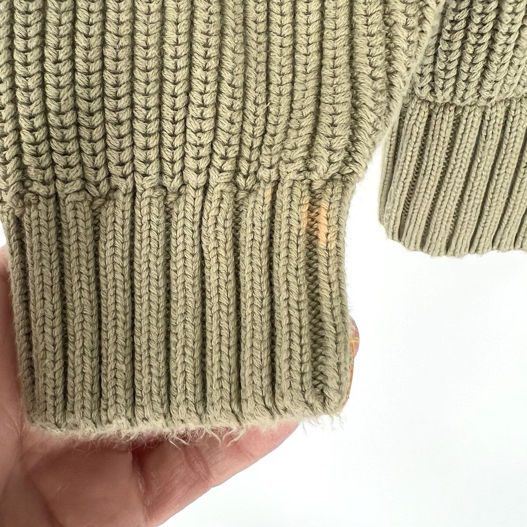 Vintage Yellow Label Co. Chunky Knit Pullover Sweater Beige XS Unisex Adults Small? Size XS / US 0-2 / IT 36-38 - 7 Thumbnail