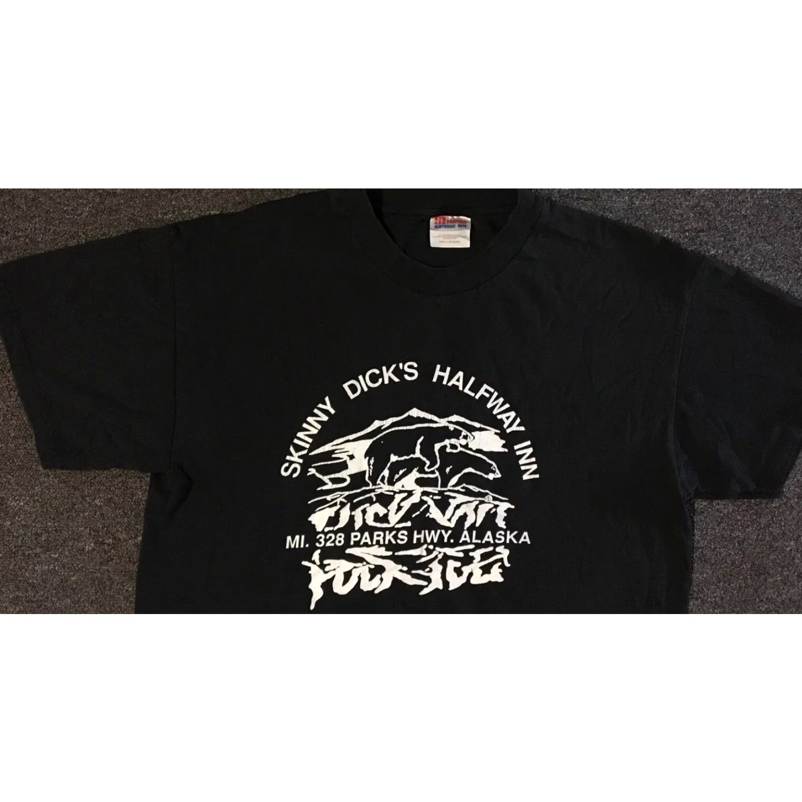 Vintage Vtg 90s Skinny Dick’s Halfway Inn Alaska Faded Shirt M Black Funny Crew Neck Short Sleeve Graphic Tee Mens Halloween Y2K Joke Size US M / EU 48-50 / 2 - 4 Thumbnail