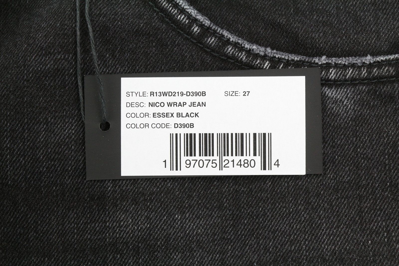 R13 NICO WRAP 27 Essex Black Asym 88271 Size 27" / US 4 / IT 40 - 9 Thumbnail