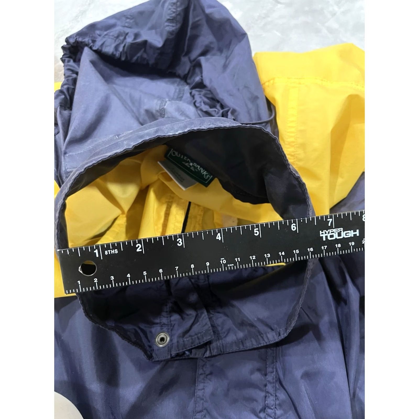 Vintage VINTAGE Outer Banks Jacket Windbreaker Hooded 90s Yellow/Navy XL Men’s Size US XL / EU 56 / 4 - 5 Thumbnail