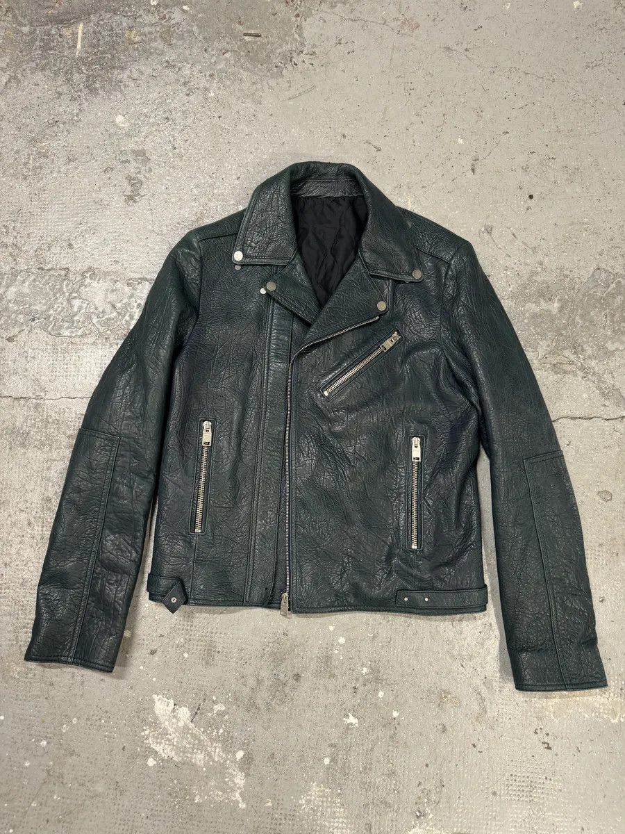 Balenciaga AW2014 Balenciaga Blue Biker Raw Lamb Leather Jacket Size US M / EU 48-50 / 2 - 6 Thumbnail