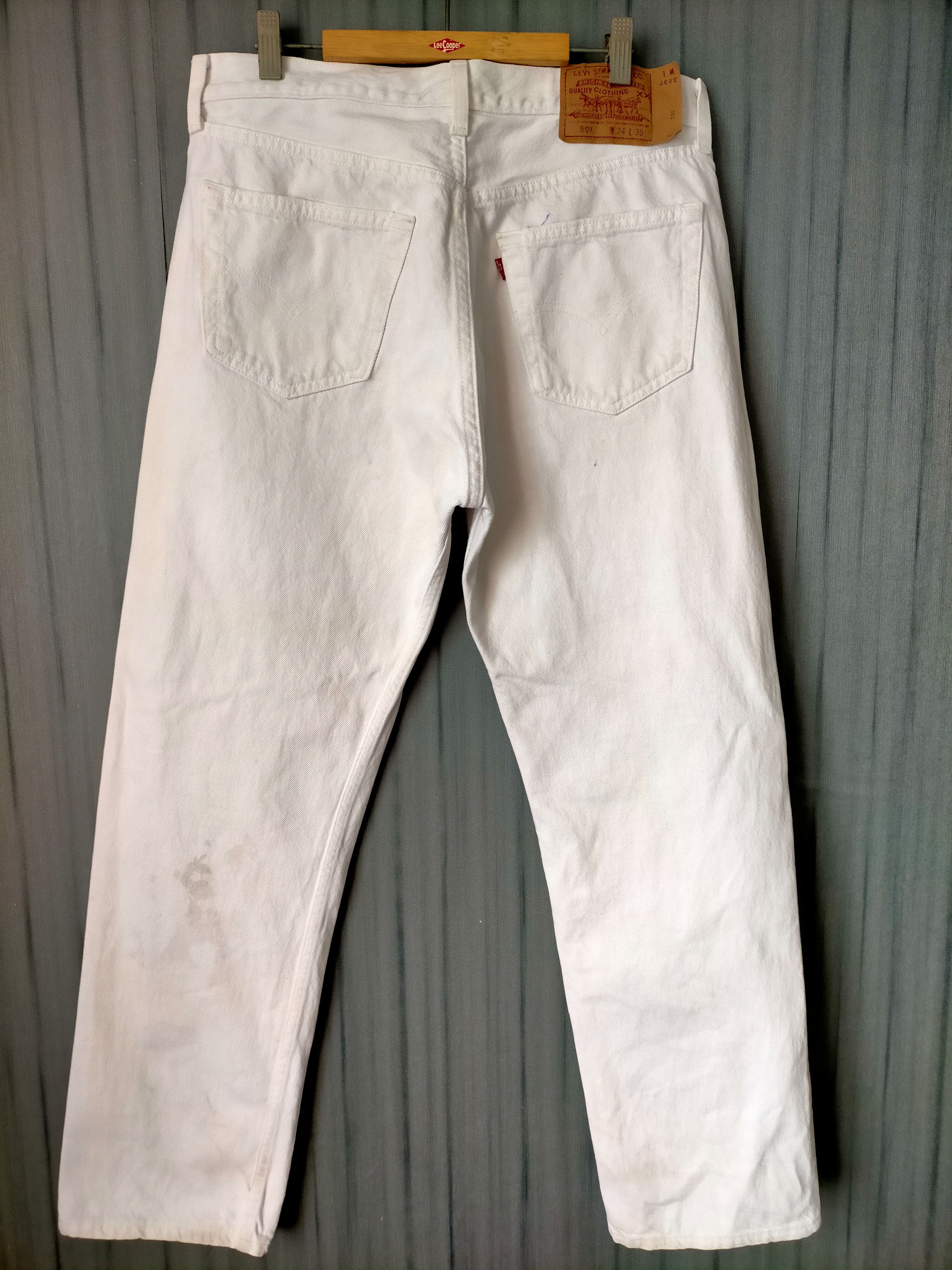 Levi's Vintage Clothing Vintage Levis 501 Usa Button Fly White Jeans Size US 33 - 1 Thumbnail