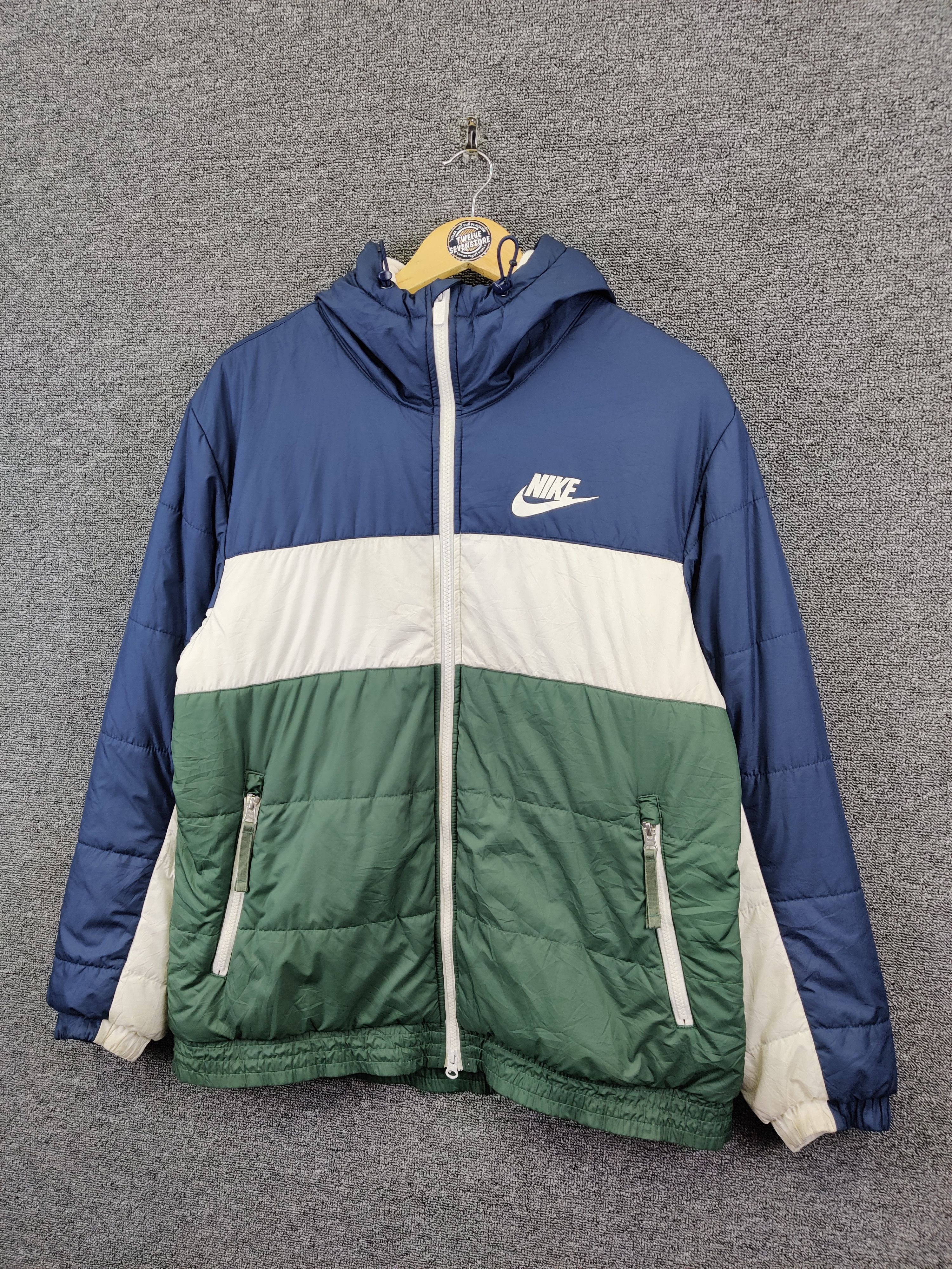 Nike Vintage 90s Nike Down Puffer Hoodie Jacket Size US XL / EU 56 / 4 - 2 Thumbnail