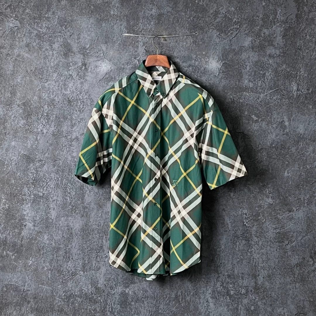 Burberry Burberry Cotton Plaid Green Shirt m Men Size US M / EU 48-50 / 2 - 1 Thumbnail