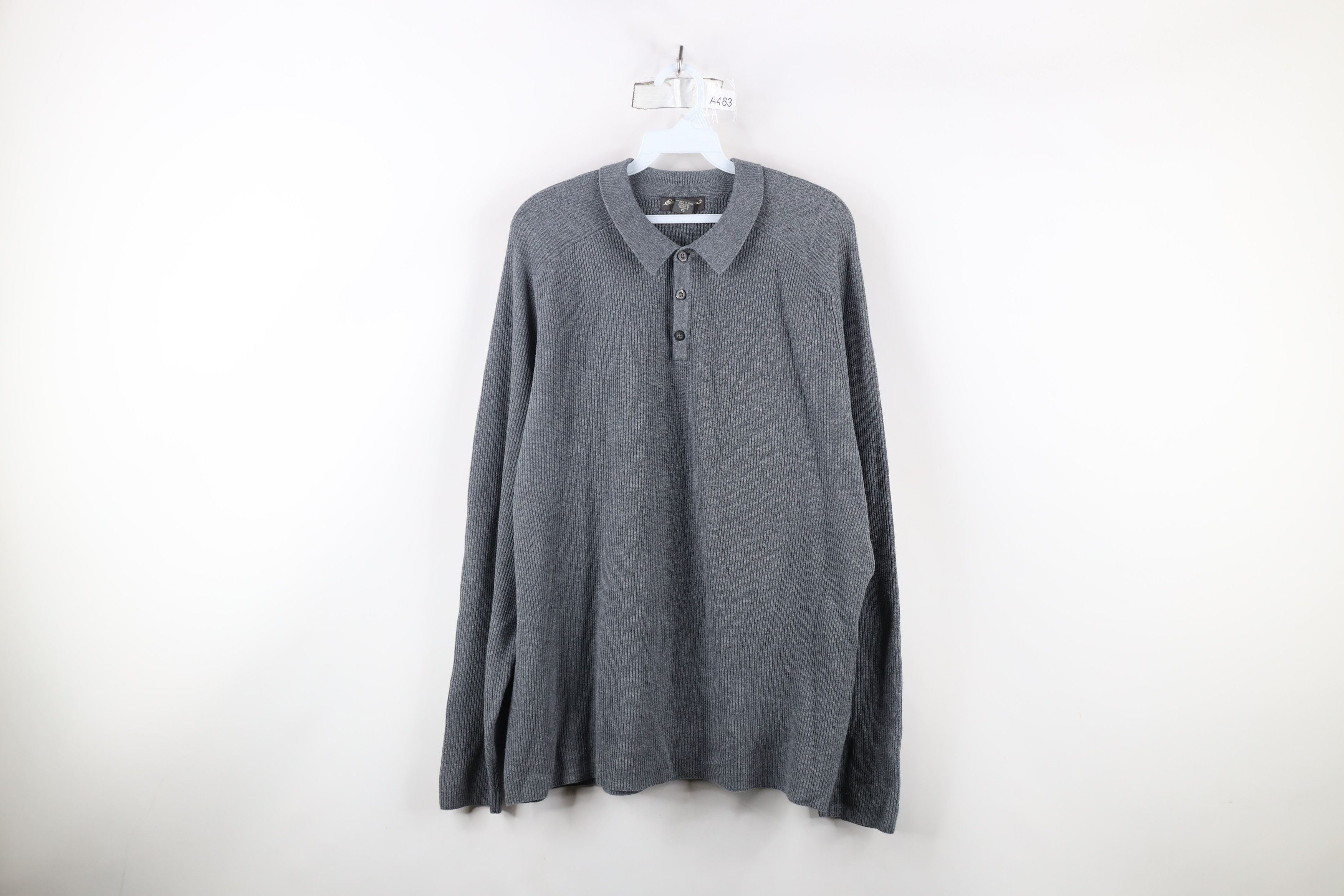 Eddie Bauer × Vintage Vintage 90s Eddie Bauer Collared Pullover Sweater Gray Size US XL / EU 56 / 4 - 1 Thumbnail