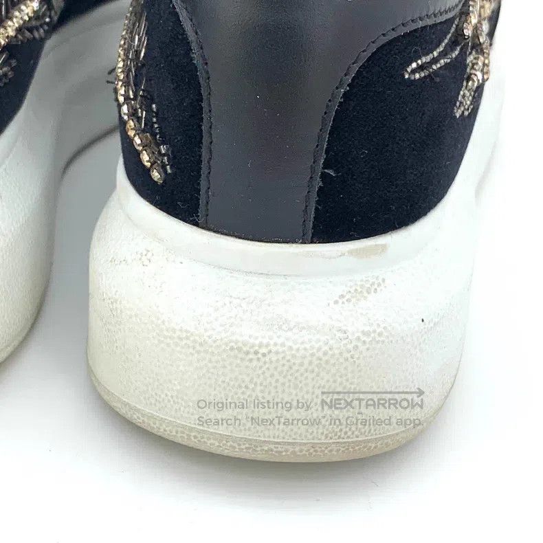 Alexander McQueen Alexander Mcqueen Black velvet diamond-encrusted casual fl Size US 5 / IT 35 - 9 Thumbnail