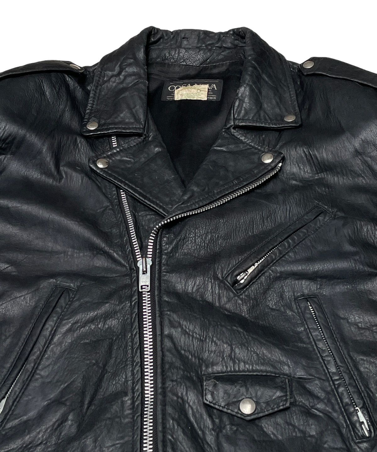 Vintage Vintage Brand Cosa Nova Double Collar Leather Jacket 1990s Size US L / EU 52-54 / 3 - 4 Thumbnail