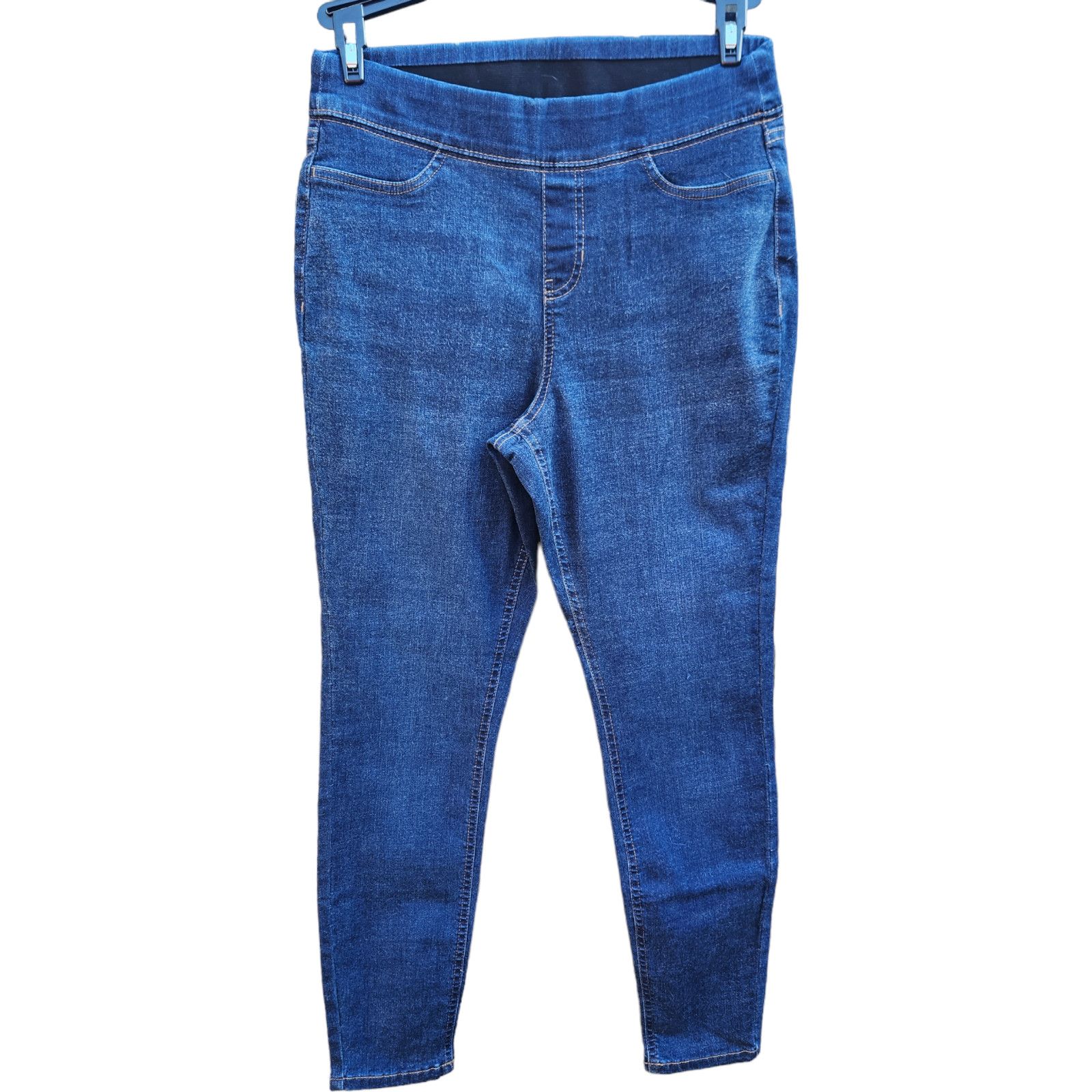 Denim & Co. Denim & Co. Cozy Touch Denim Roll-On Jeggings Indigo Size 6 Size 28" / US 6 / IT 42 - 1 Thumbnail