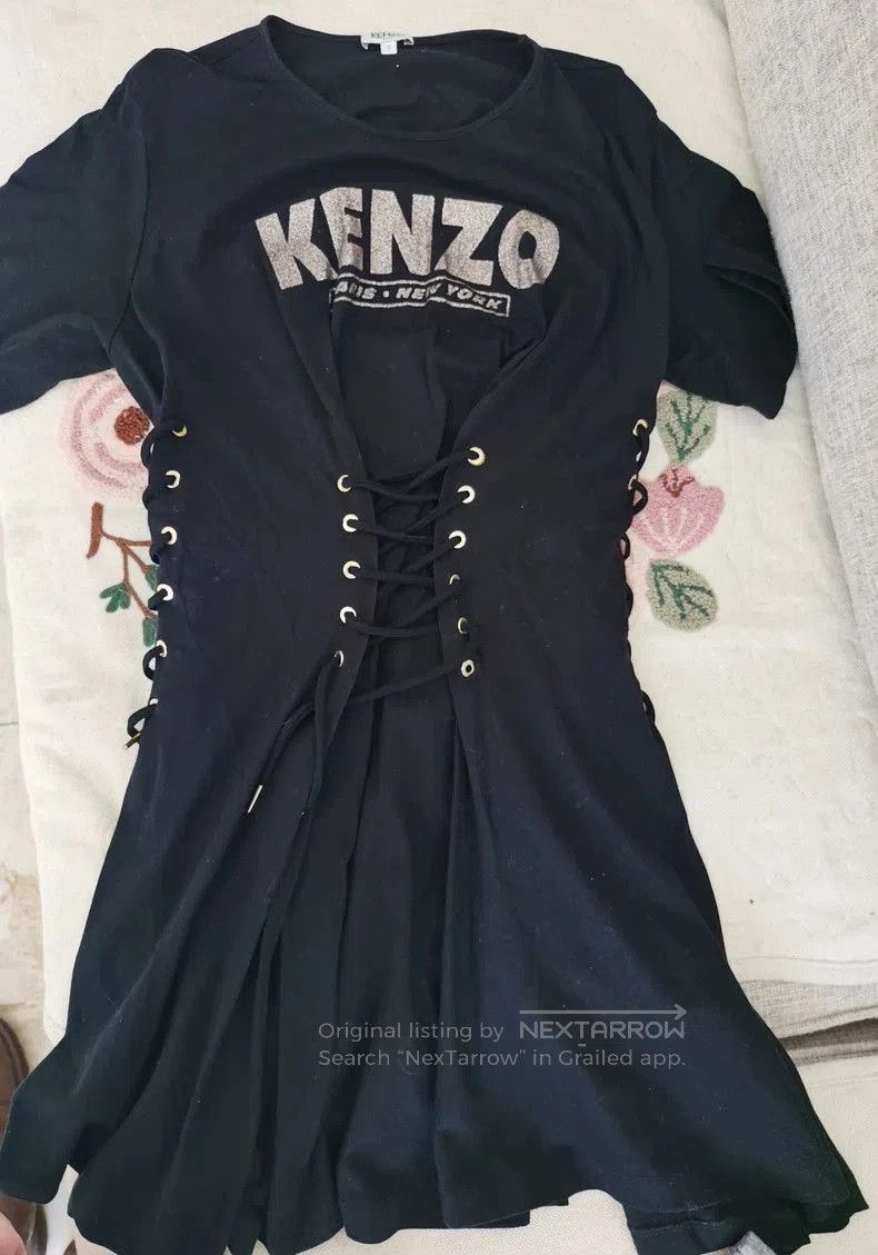 Kenzo KENZO Black Corset Dress with Logo. Size US 36 / EU 52 - 1 Thumbnail