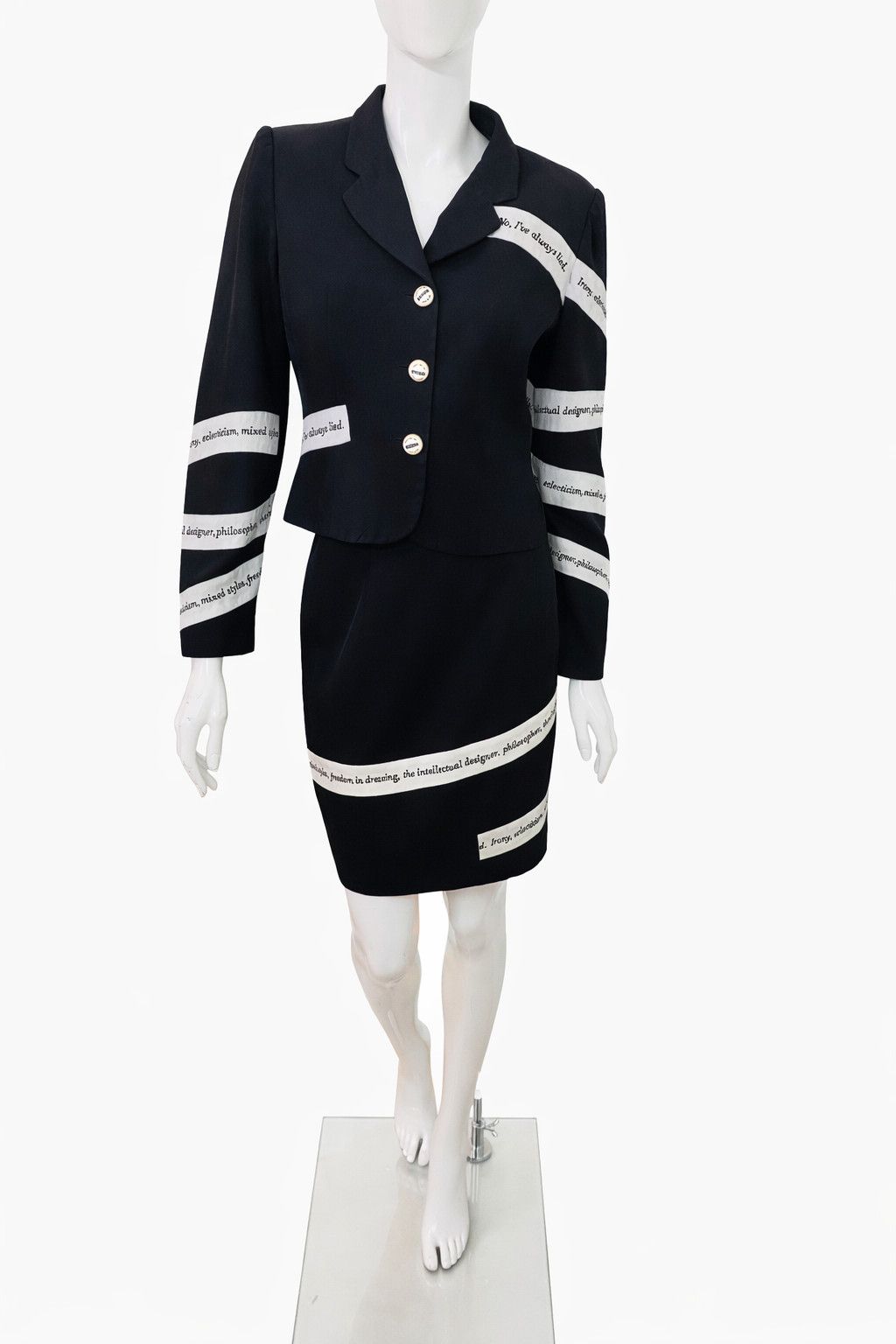 Moschino Moschino Cheap and Chic Irony Text Vintage Costume Suit Size L / US 10 / IT 46 - 6 Thumbnail
